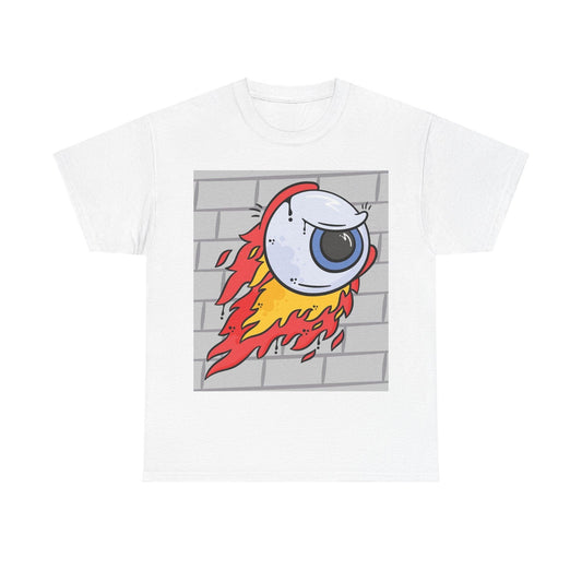 Flaming Eyeball Unisex Heavy Cotton Tee - Lizard Vigilante