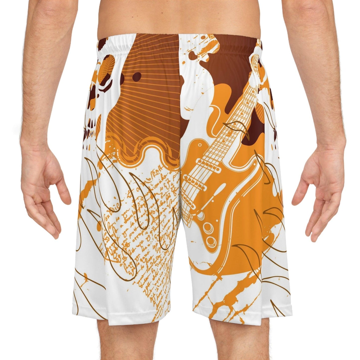 Skull Guitar Basketball Shorts - Lizard Vigilante