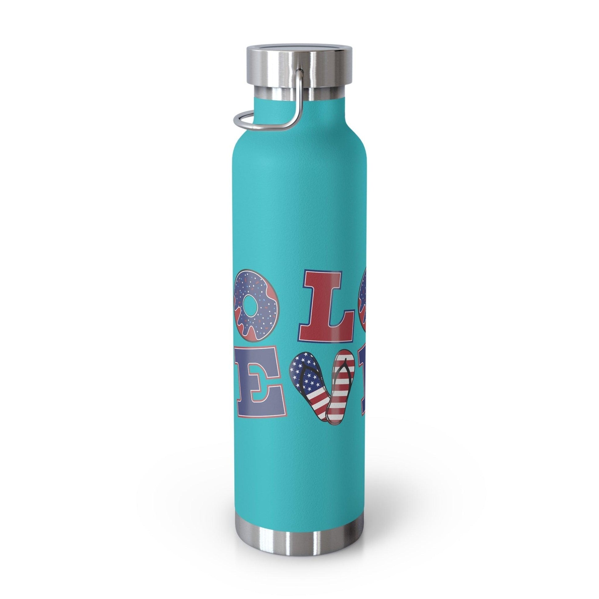 LOVE American Styled Red White and Blue Copper Vacuum Insulated Bottle, USA 22oz - Lizard Vigilante