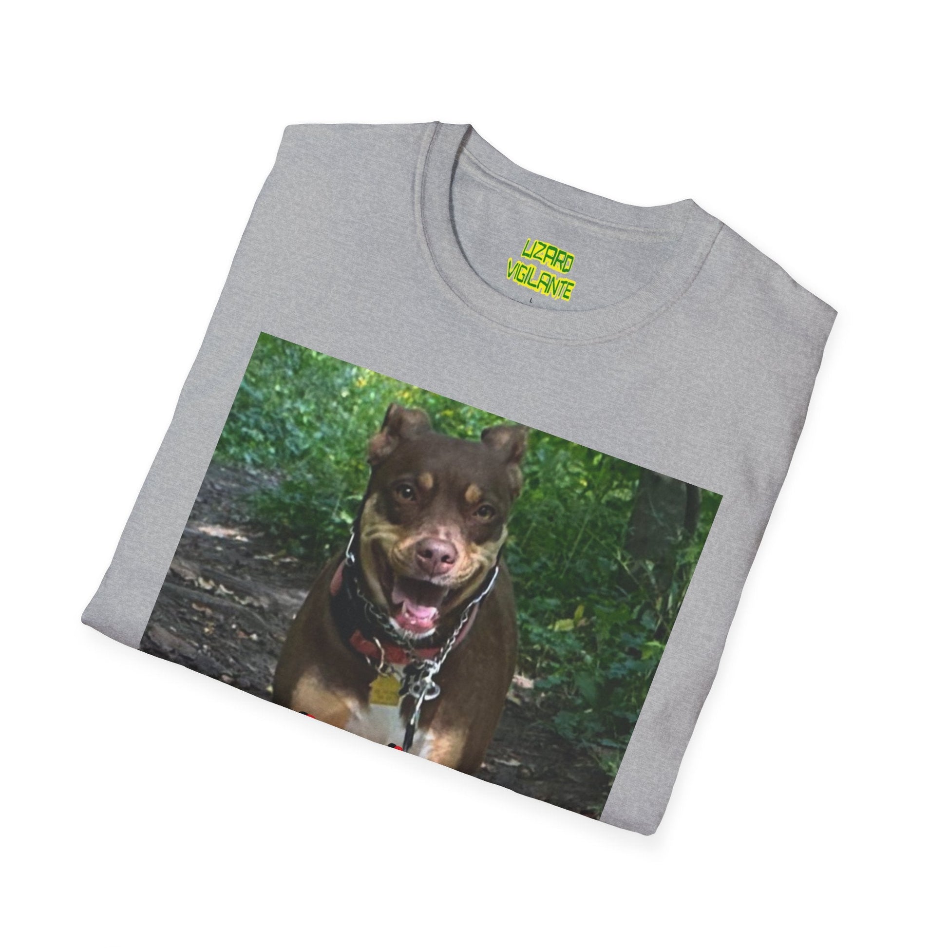 Who's A Happy Girl? Doggie Unisex Softstyle "Primo Rocks IV" T-Shirt - Lizard Vigilante
