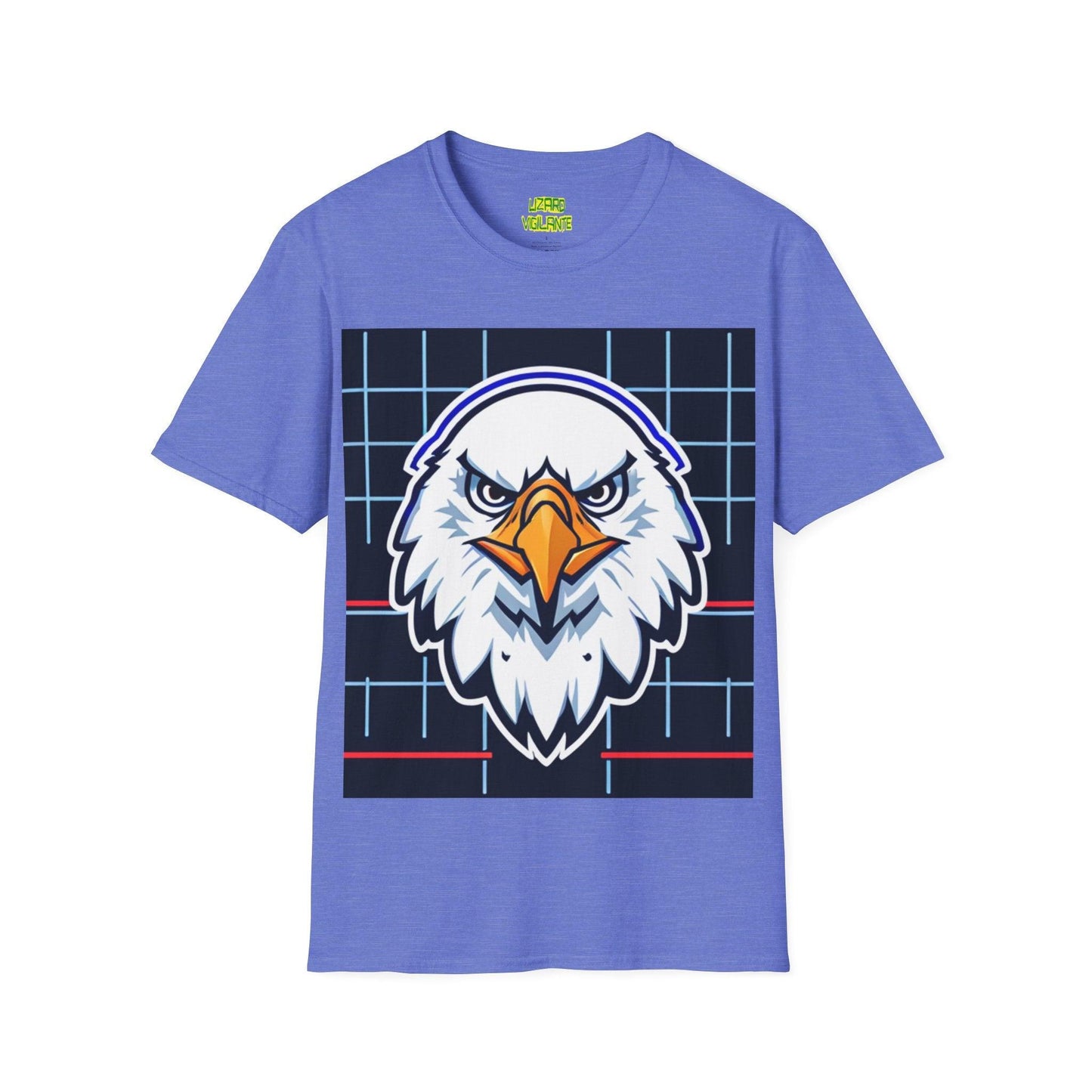 Bald Eagle Grid Graphic Unisex Softstyle T-Shirt - Lizard Vigilante