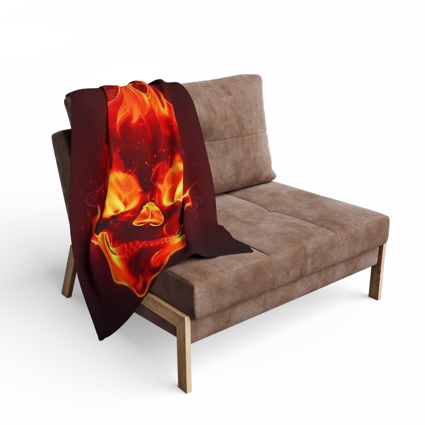 Flaming Head Arctic Fleece Blanket - Lizard Vigilante