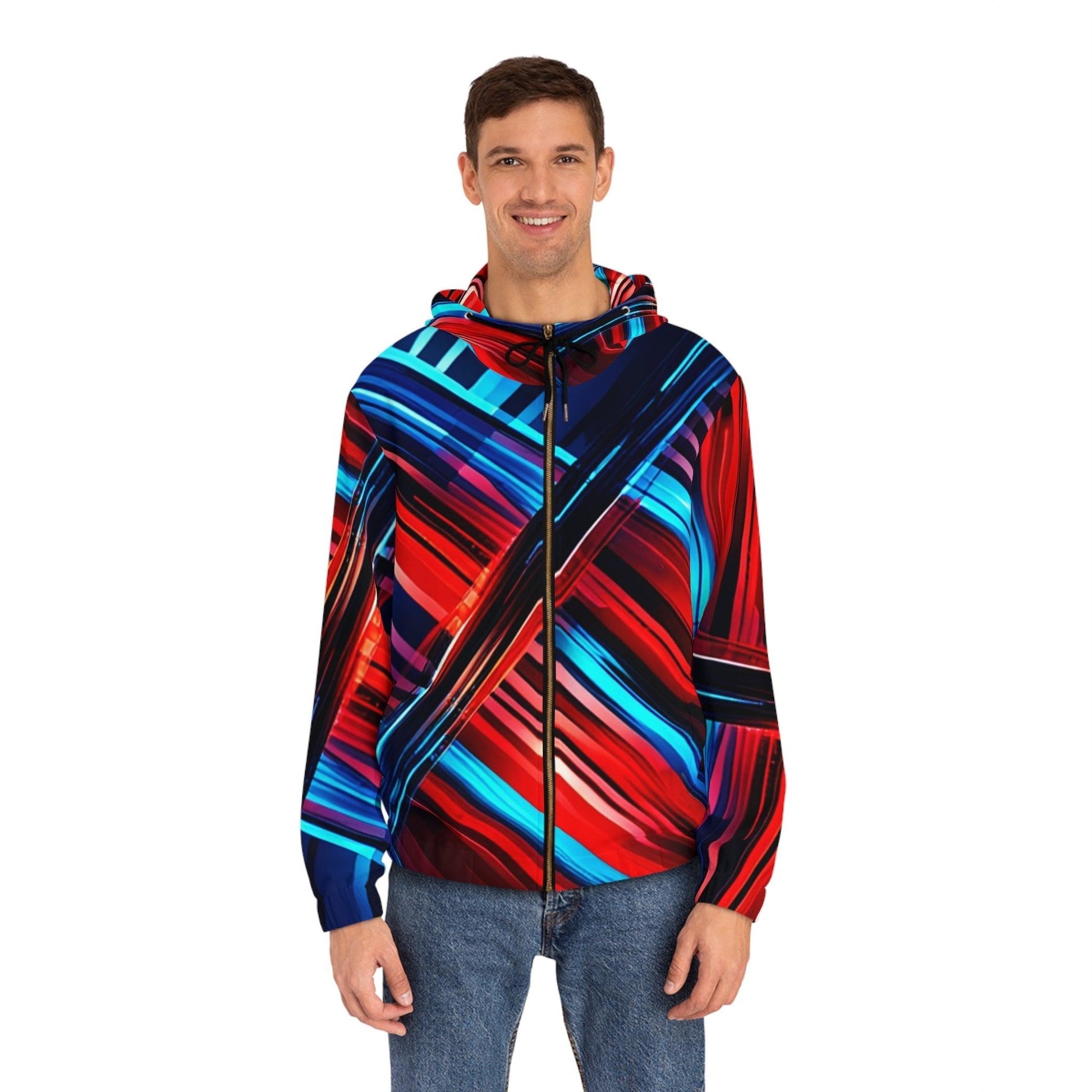 BlurRed Men's Full-Zip Hoodie - Lizard Vigilante