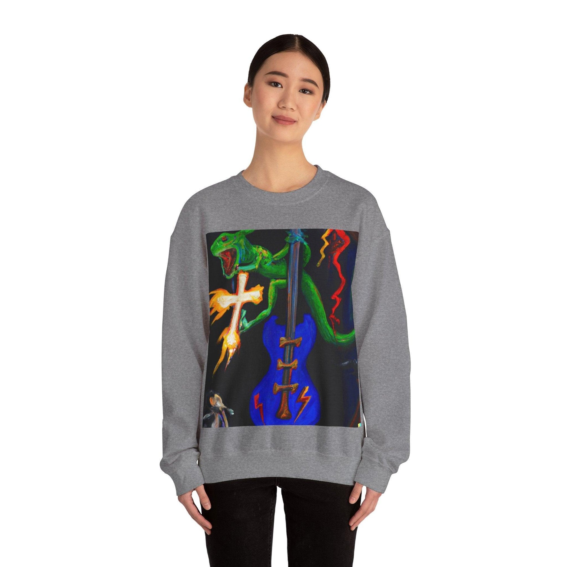 Lizard Vigilante Lightning Cross Unisex Heavy Blend™ Crewneck Sweatshirt - Lizard Vigilante