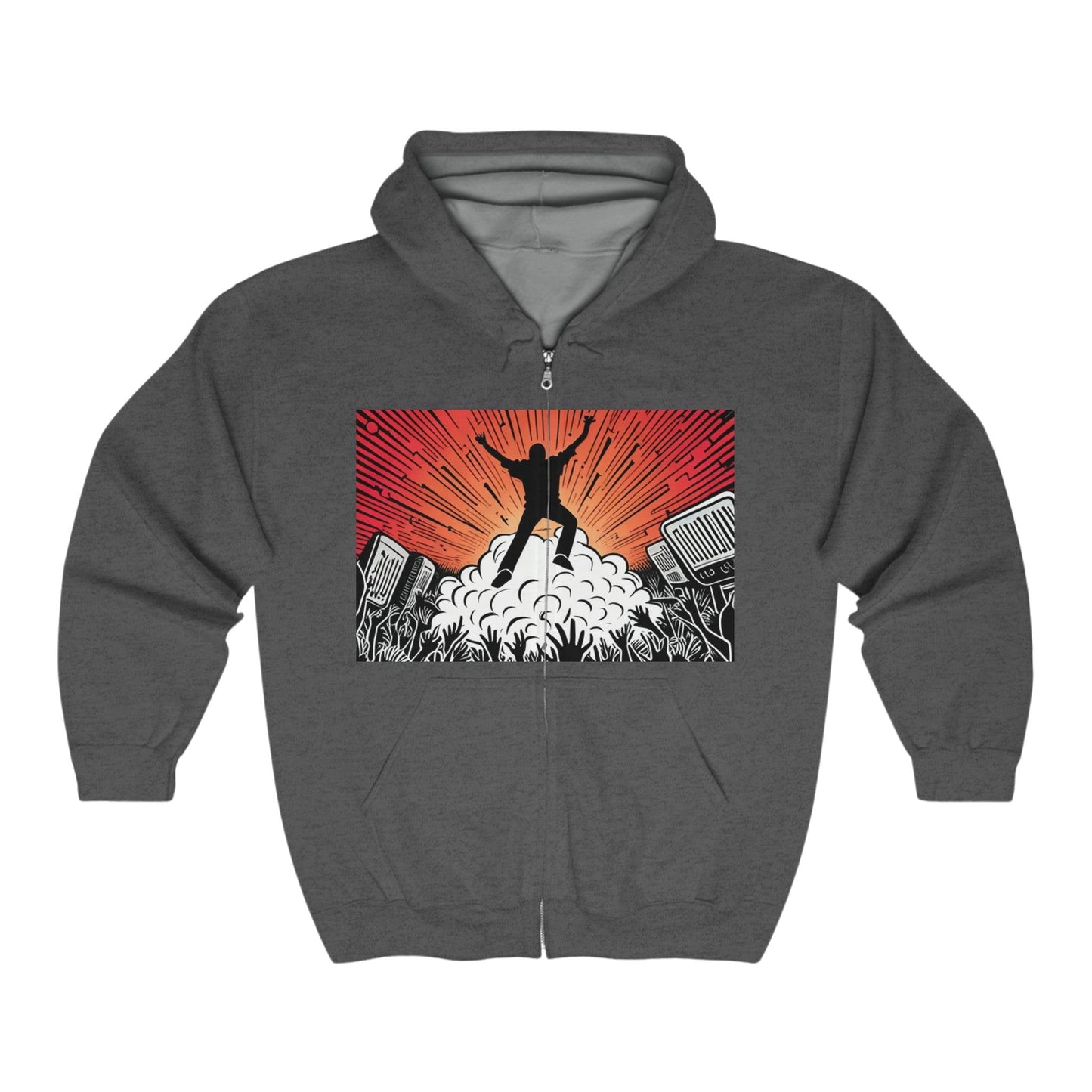 Metal/Country/Rock/DJ Concert Unisex Heavy Blend™ Full Zip Hooded Sweatshirt - Lizard Vigilante