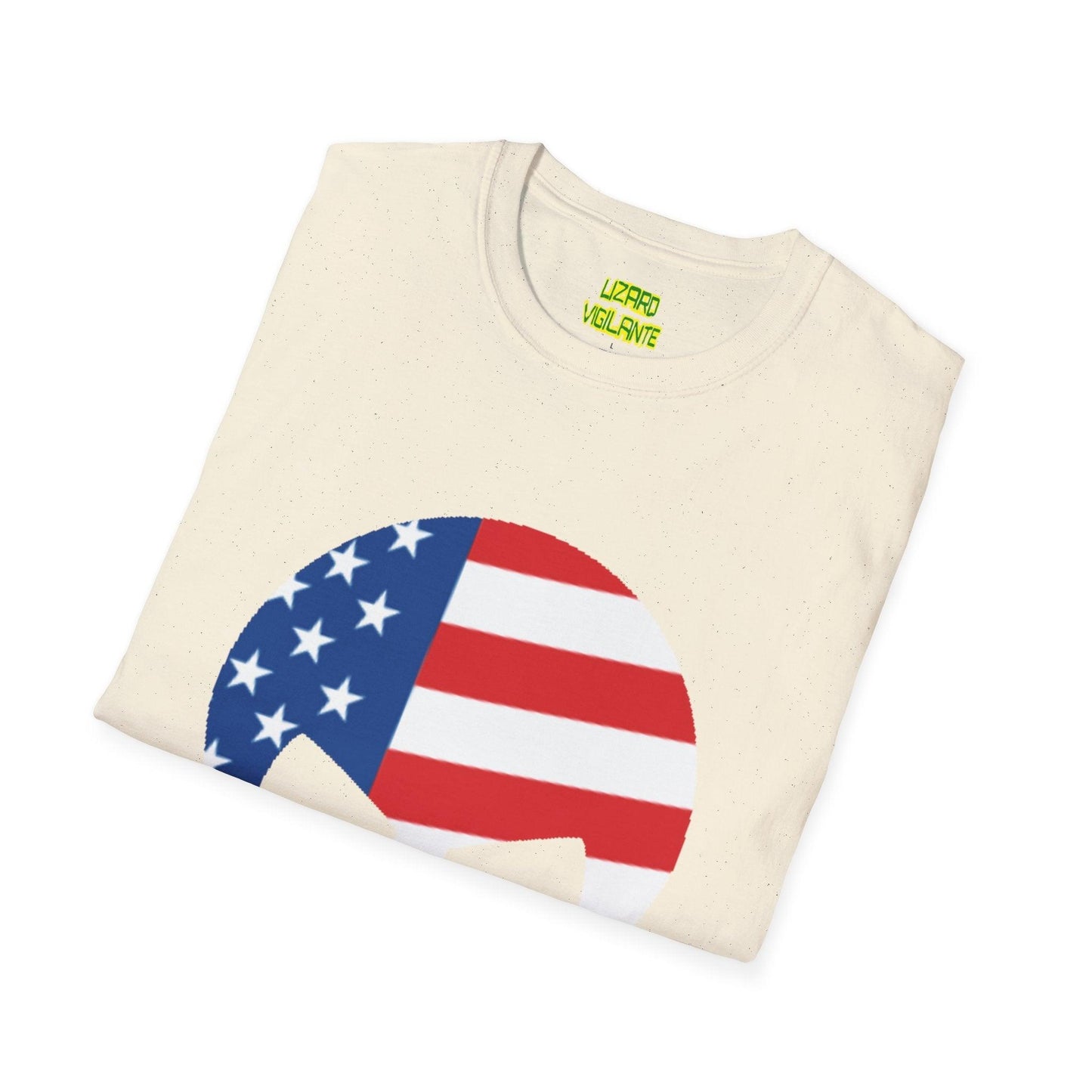 American Flag Skull Graphic Unisex Softstyle USA T-Shirt - Lizard Vigilante