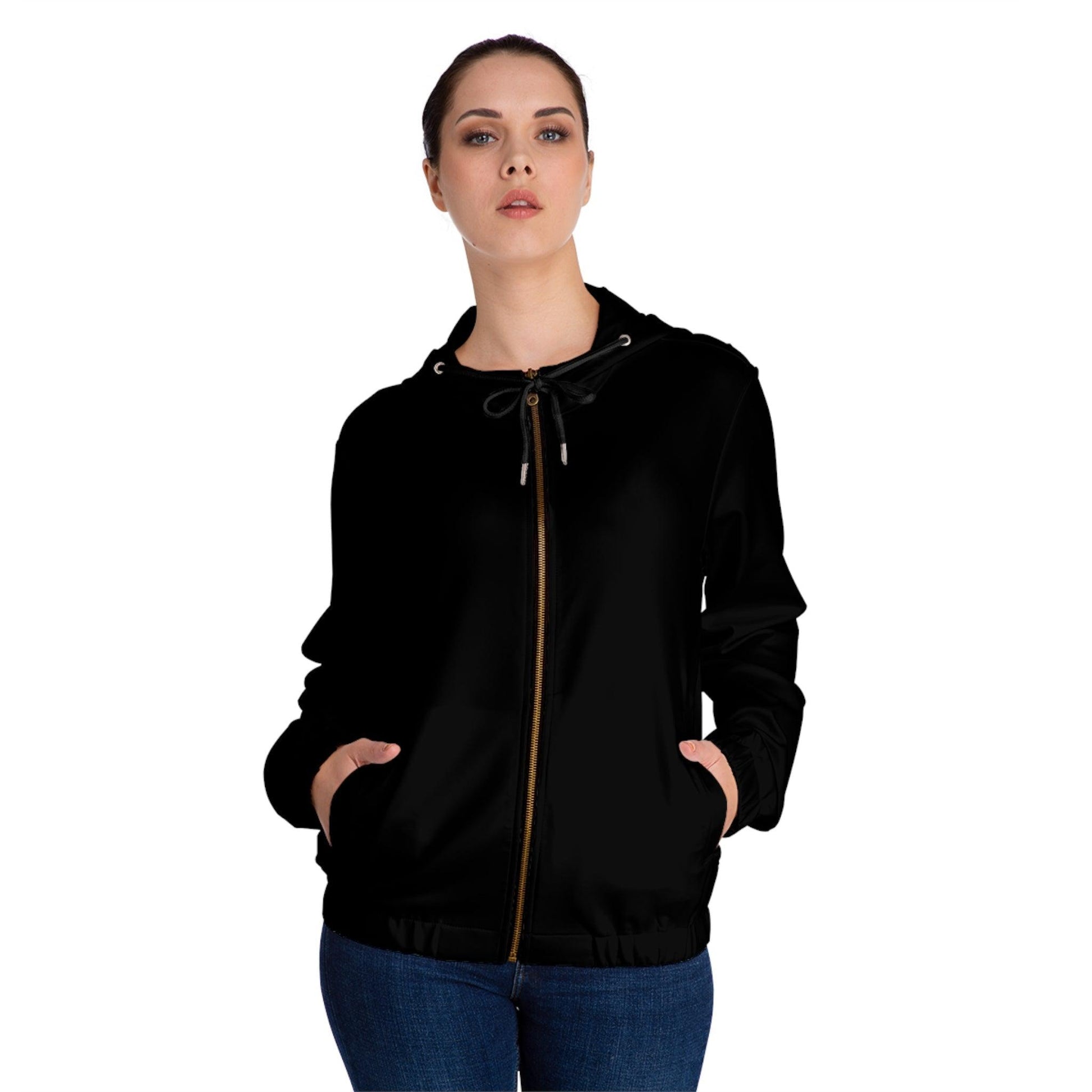 Black Women’s Full-Zip Hoodie - Lizard Vigilante