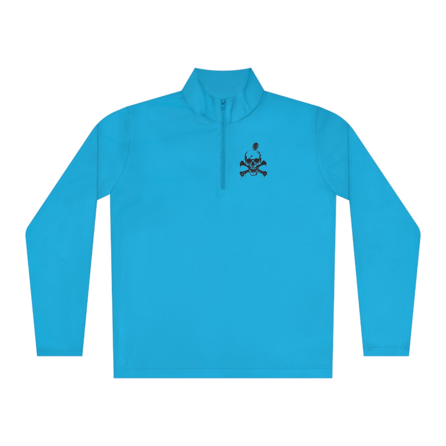 Guitar Skull Cross Bones Unisex Quarter-Zip Pullover - Lizard Vigilante