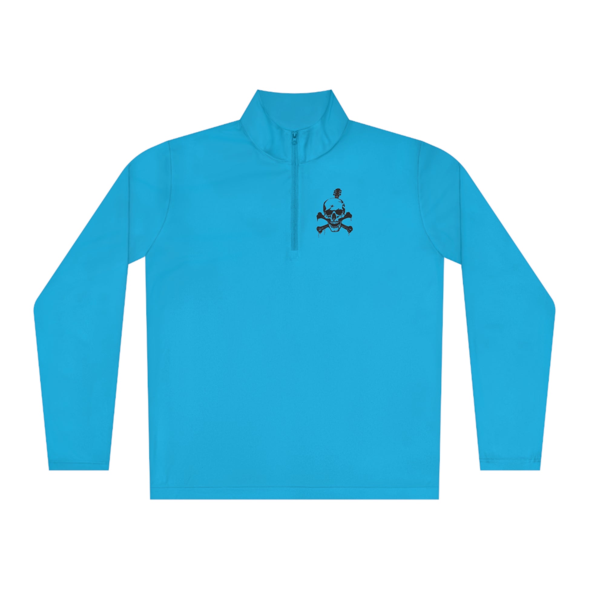 Guitar Skull Cross Bones Unisex Quarter-Zip Pullover - Lizard Vigilante