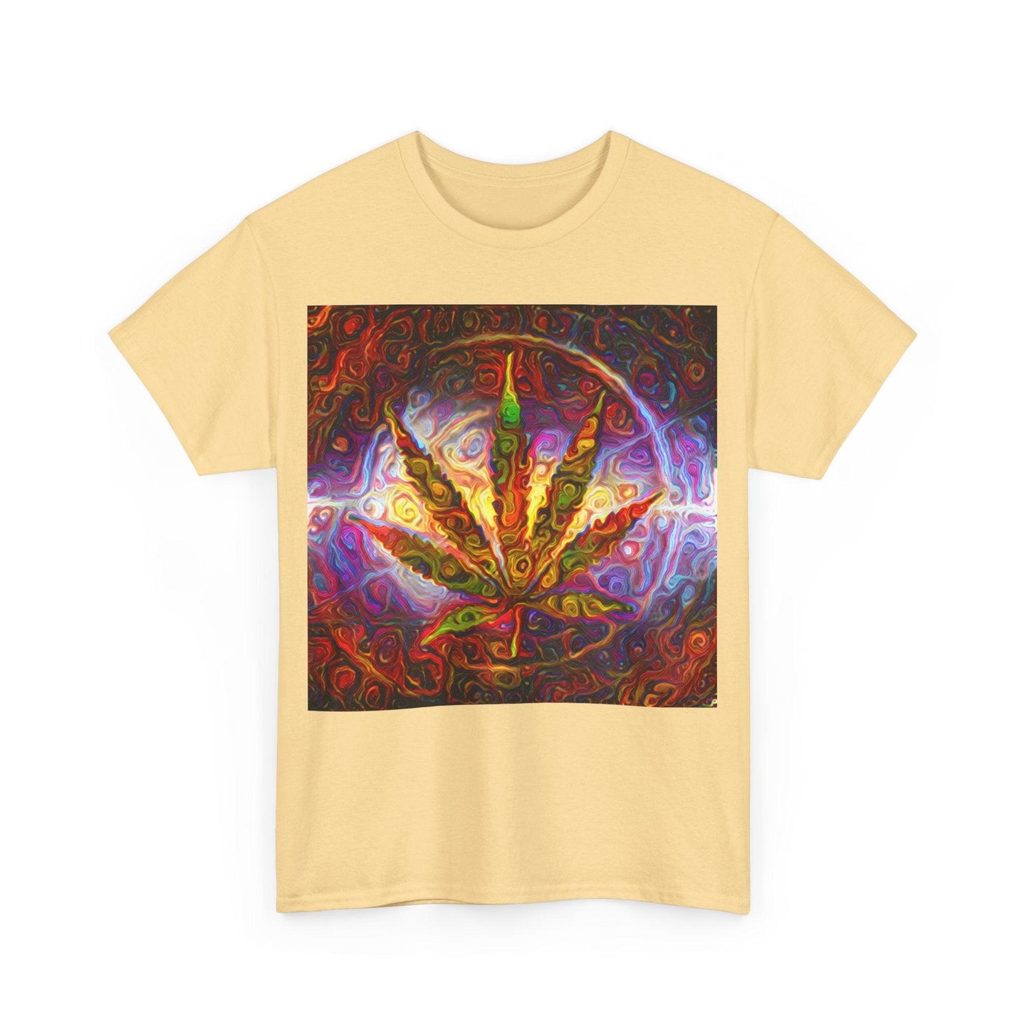 Psychedelic Pot Leaf Unisex Heavy Cotton Tee - Lizard Vigilante