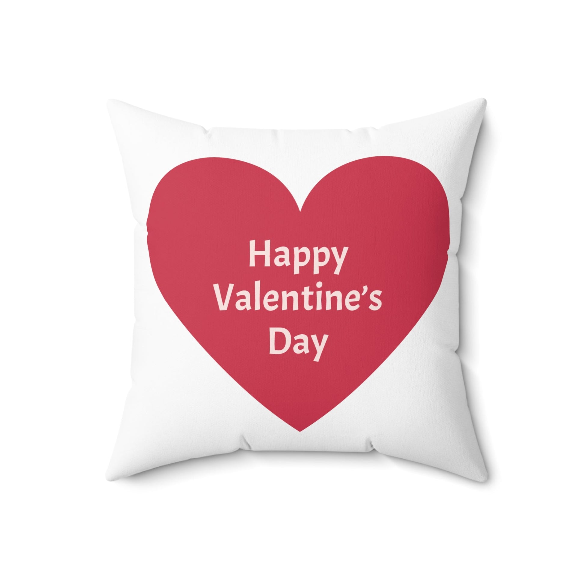 Happy Valentine’s Day Spun Polyester Square Pillow - Lizard Vigilante