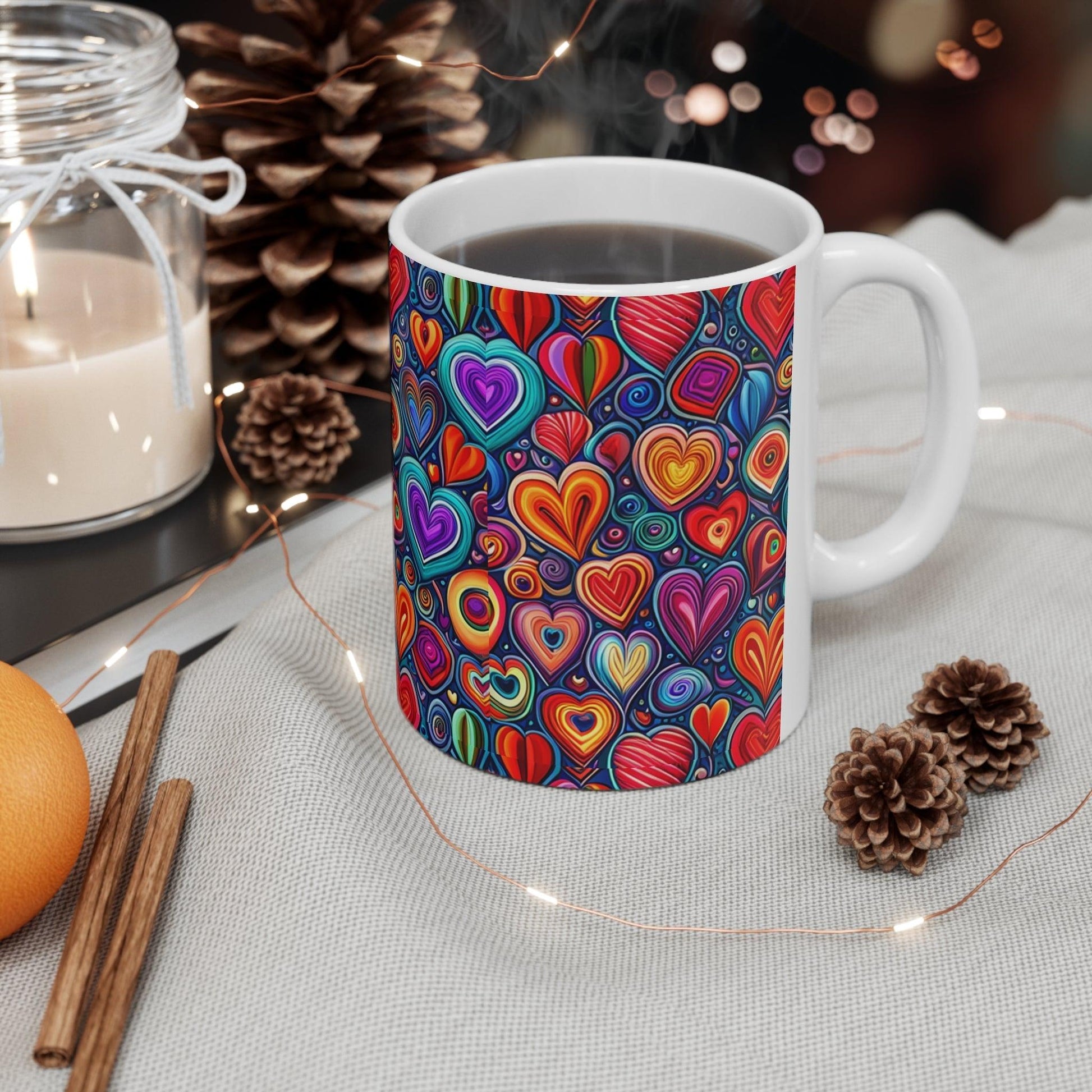 Much Love Ceramic Hearts Mug 11oz - Lizard Vigilante