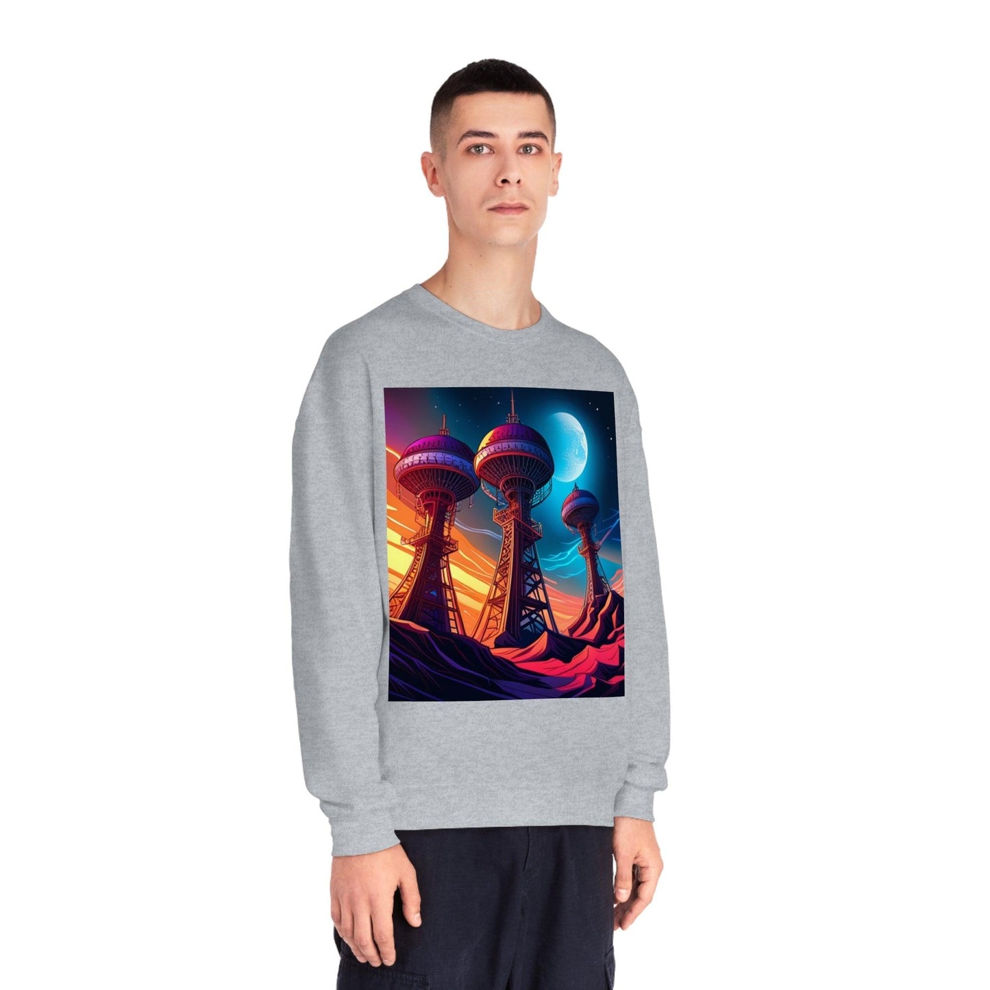 Interplanetary Communication Unisex NuBlend® Crewneck Sweatshirt - Lizard Vigilante