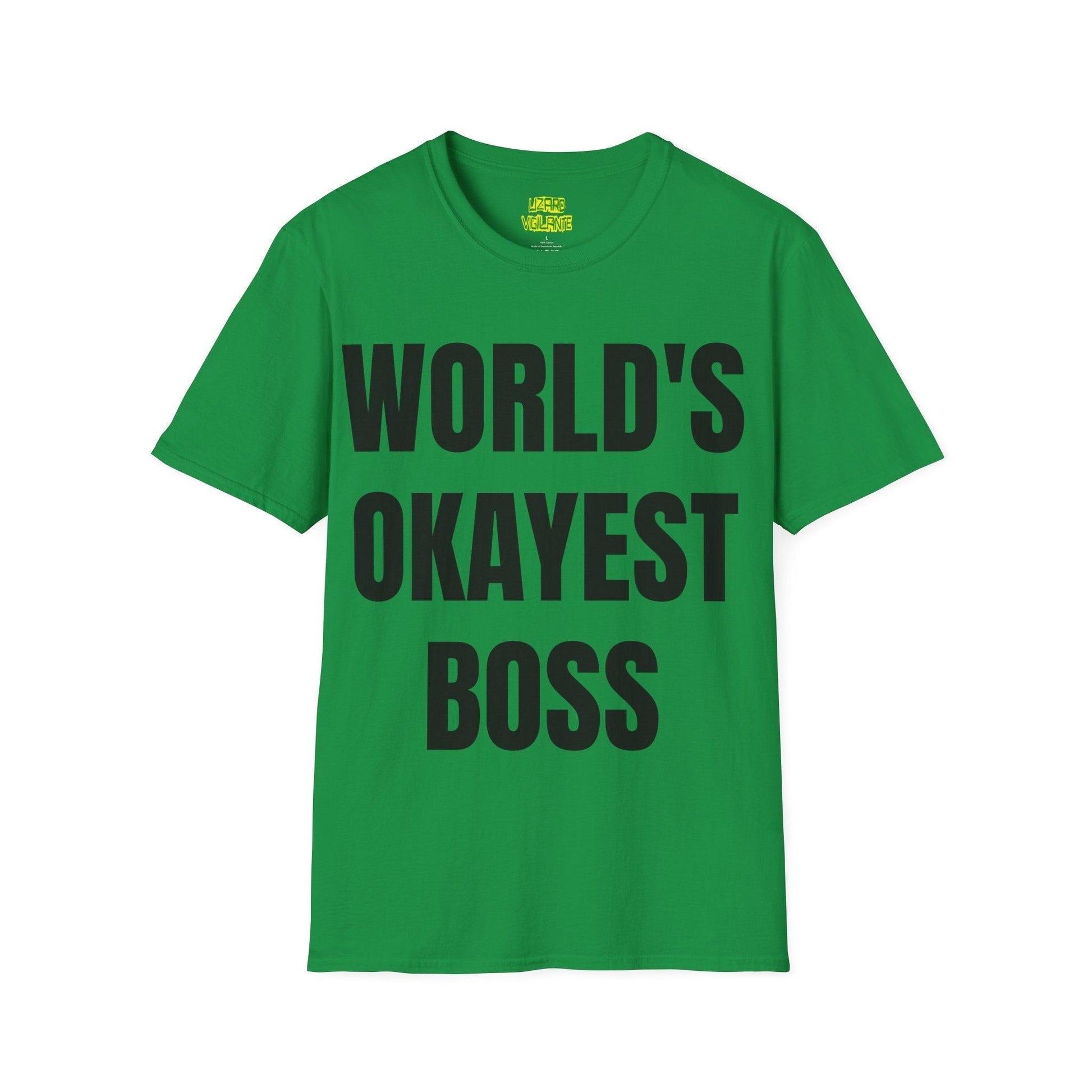 World's Okayest Boss Unisex Softstyle T-Shirt - Lizard Vigilante