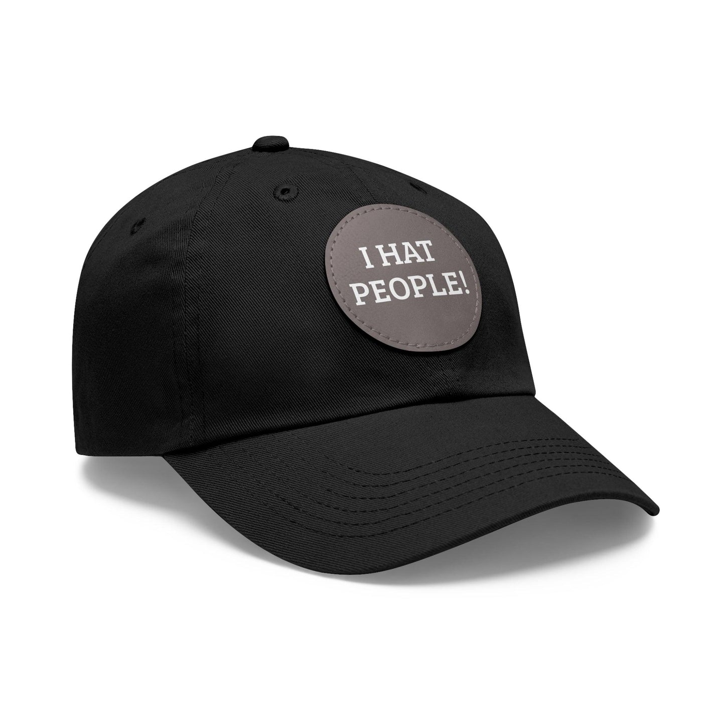 I HAT PEOPLE! Dad Hat with Leather Patch (Round) - Lizard Vigilante