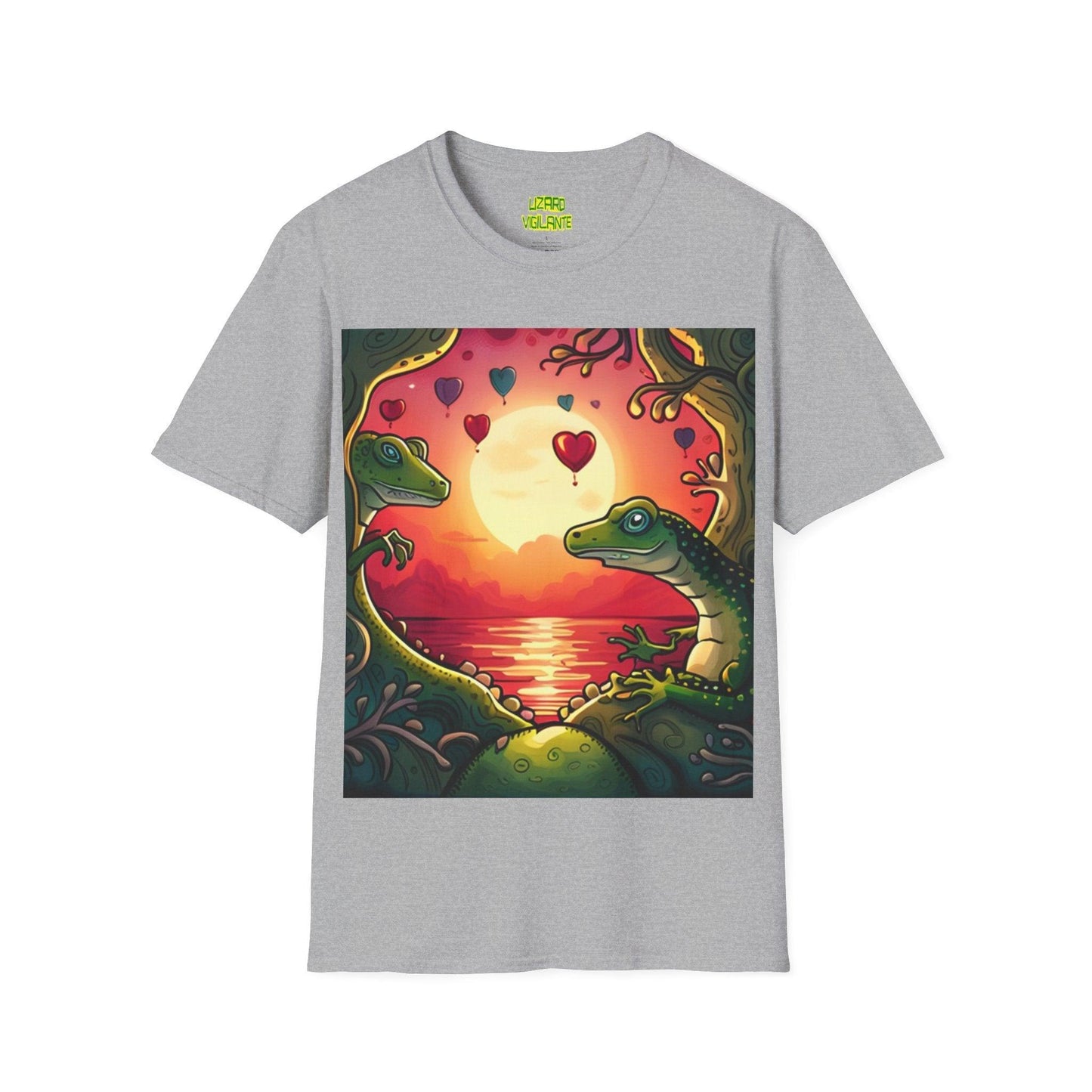 Floating Heart Lizards Unisex Softstyle T-Shirt - Lizard Vigilante