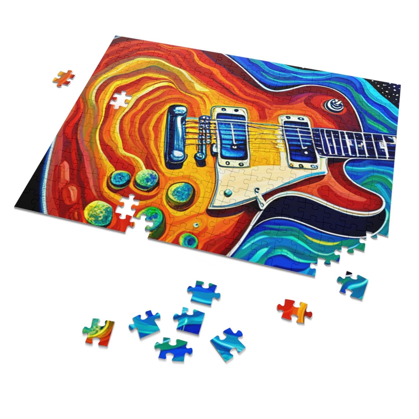 Psychedelic Electric Guitar Jigsaw Puzzle (30, 110, 252, 500,1000-Piece) - Lizard Vigilante