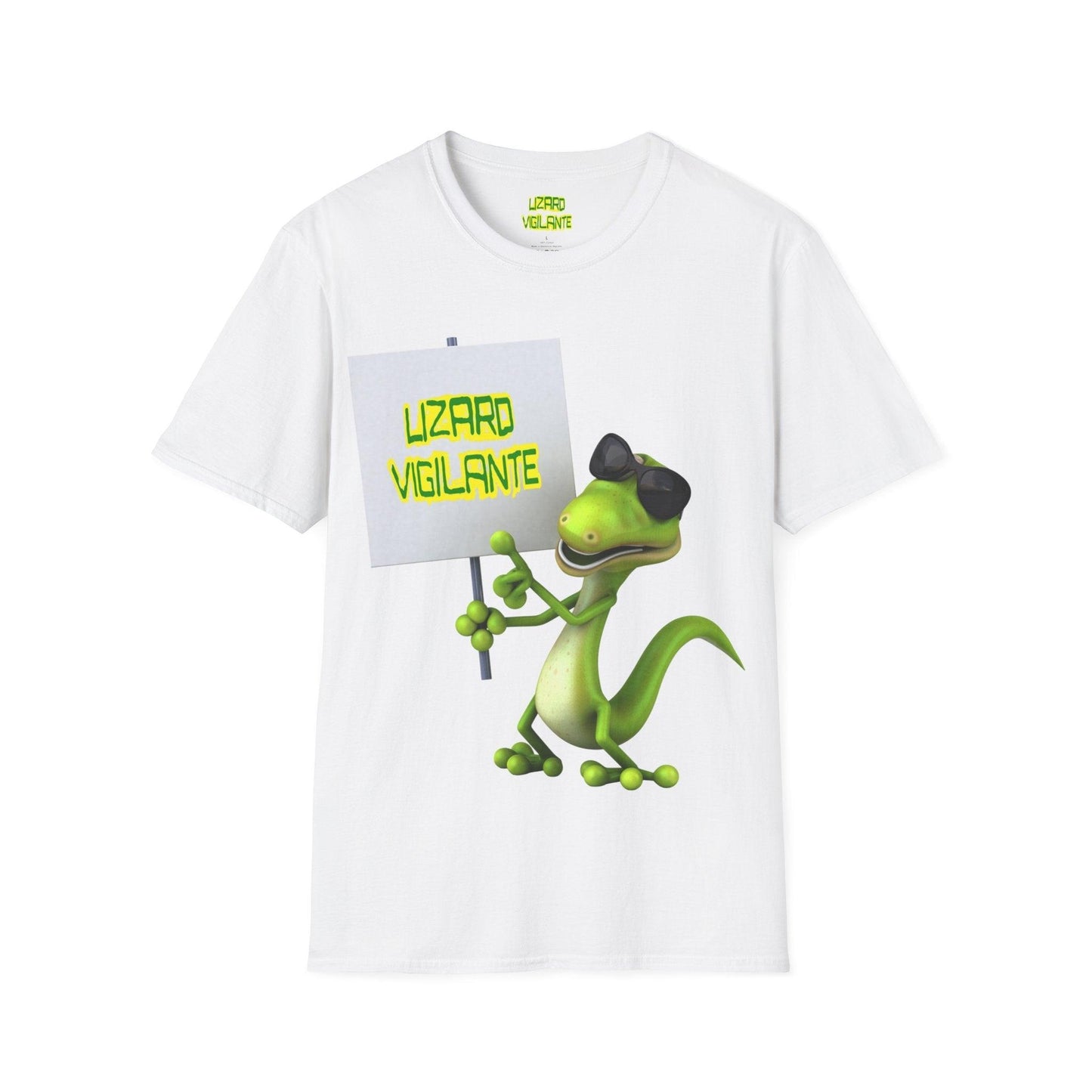 Lizard Vigilante Sign Unisex Softstyle T-Shirt - Lizard Vigilante