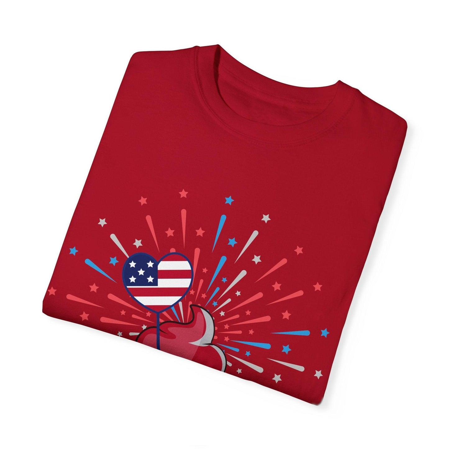 July 4th Cupcake Unisex Garment-Dyed T-shirt - Lizard Vigilante