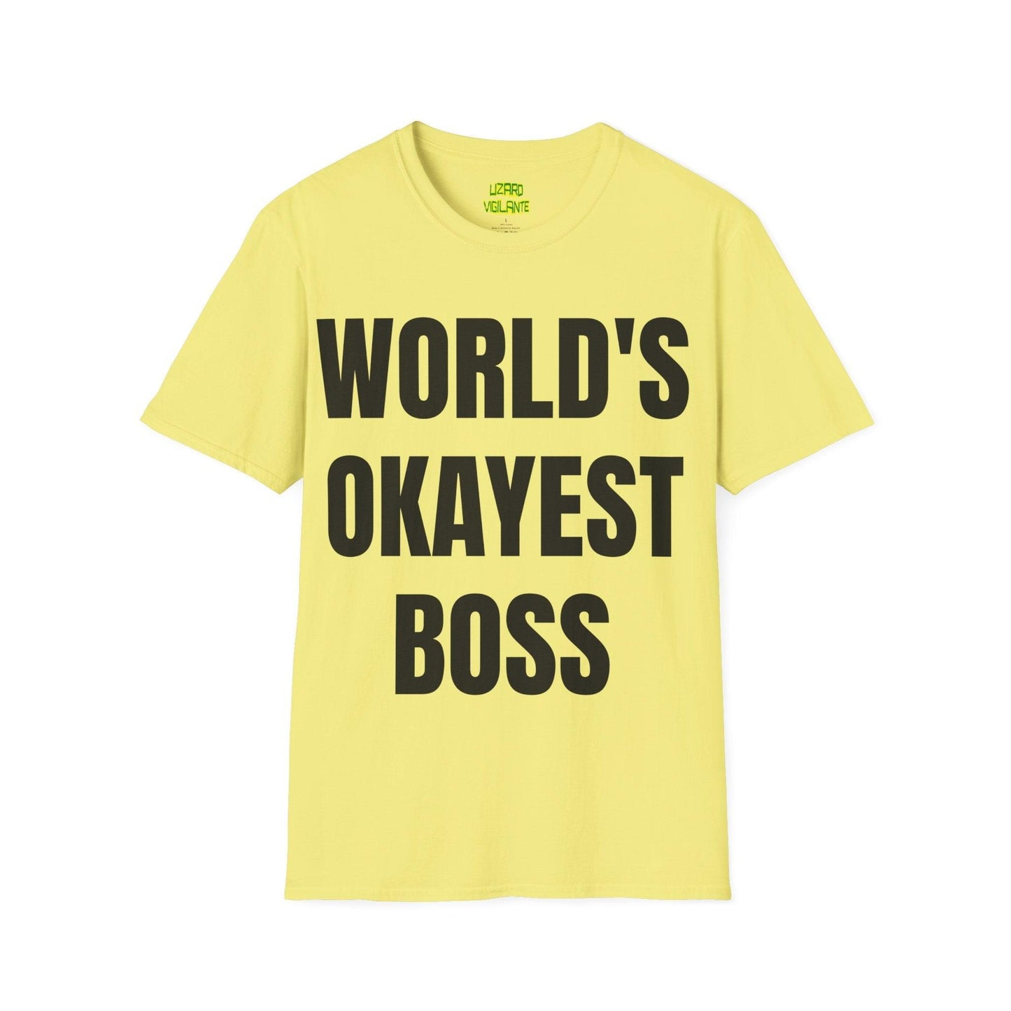 World's Okayest Boss Unisex Softstyle T-Shirt - Lizard Vigilante