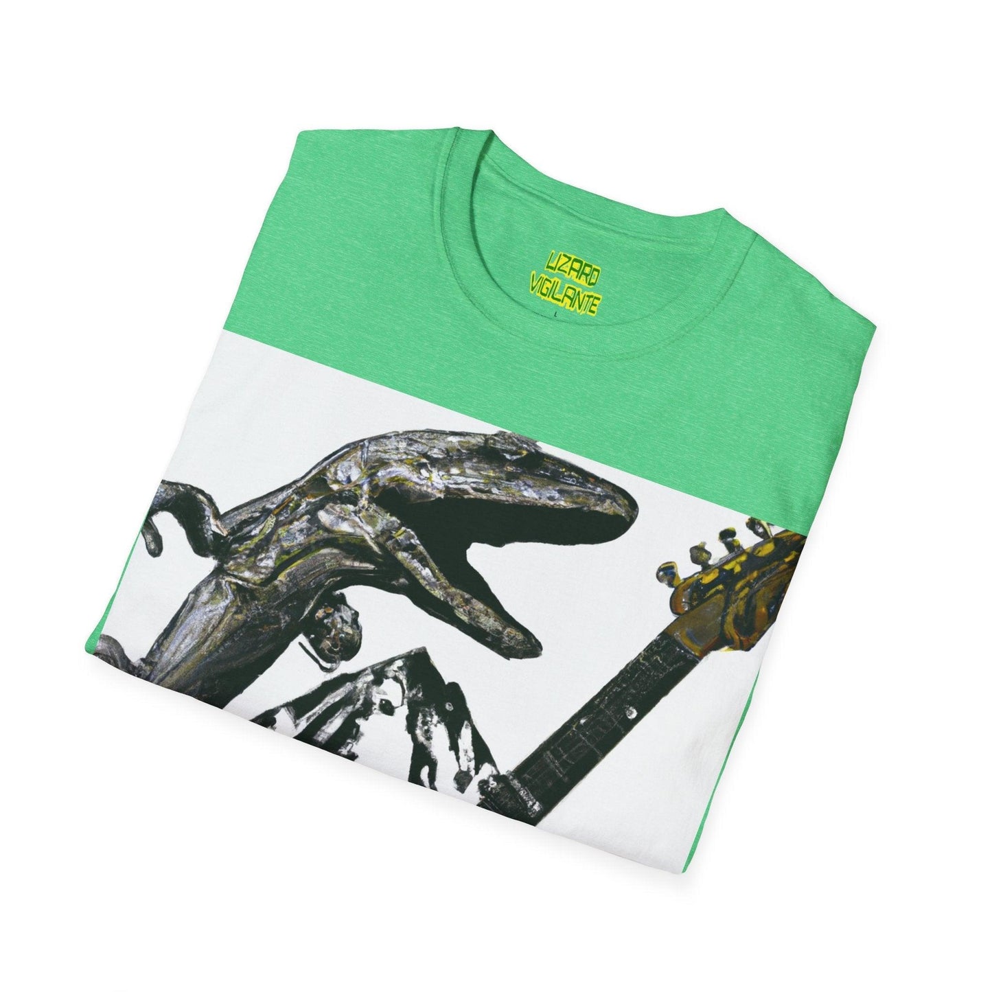 Lizard Vigilante Over Revolver Unisex Softstyle T-Shirt - Lizard Vigilante