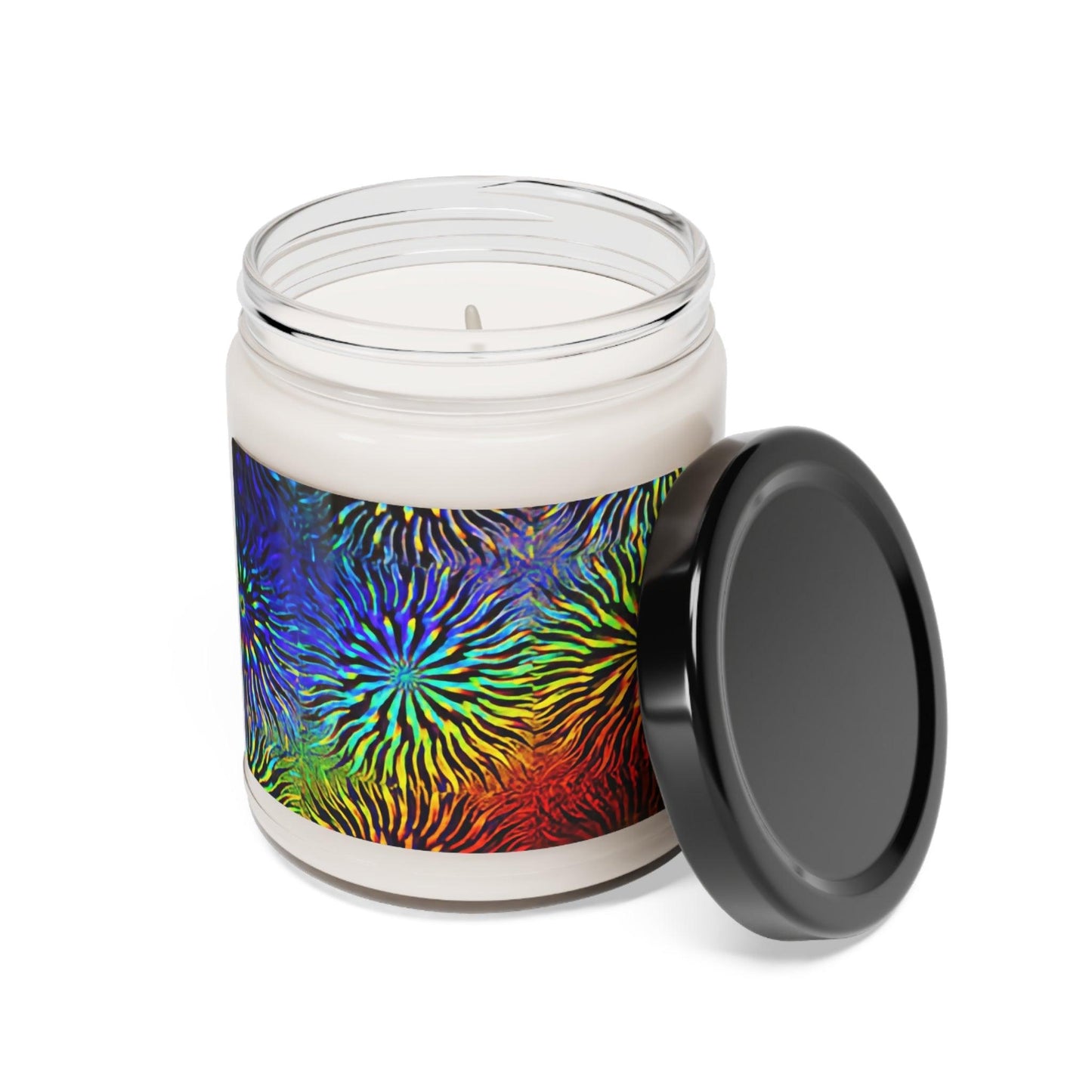 Rainbow Tie Dyed Scented Soy Candle, 9oz - Lizard Vigilante