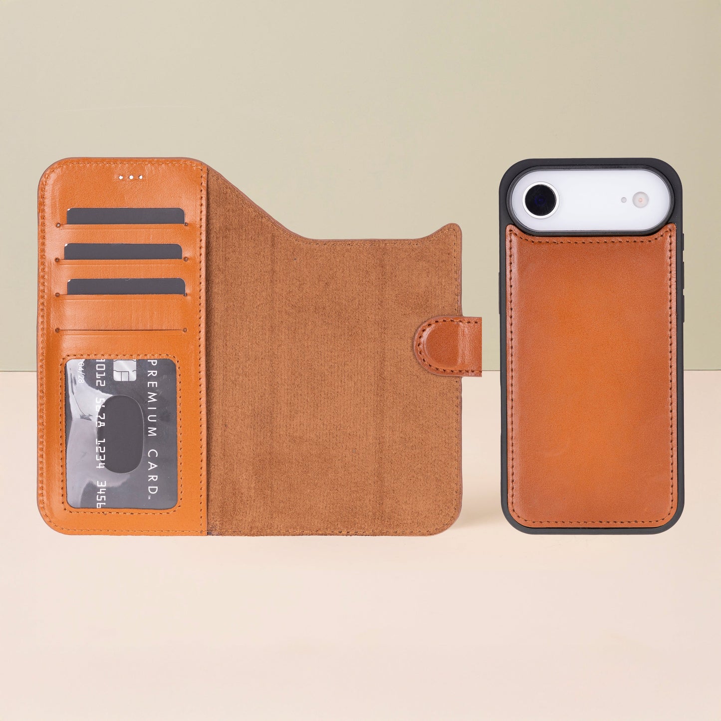 Premium Leather iPhone Air Wallet Case – Rustic Brown - Austin