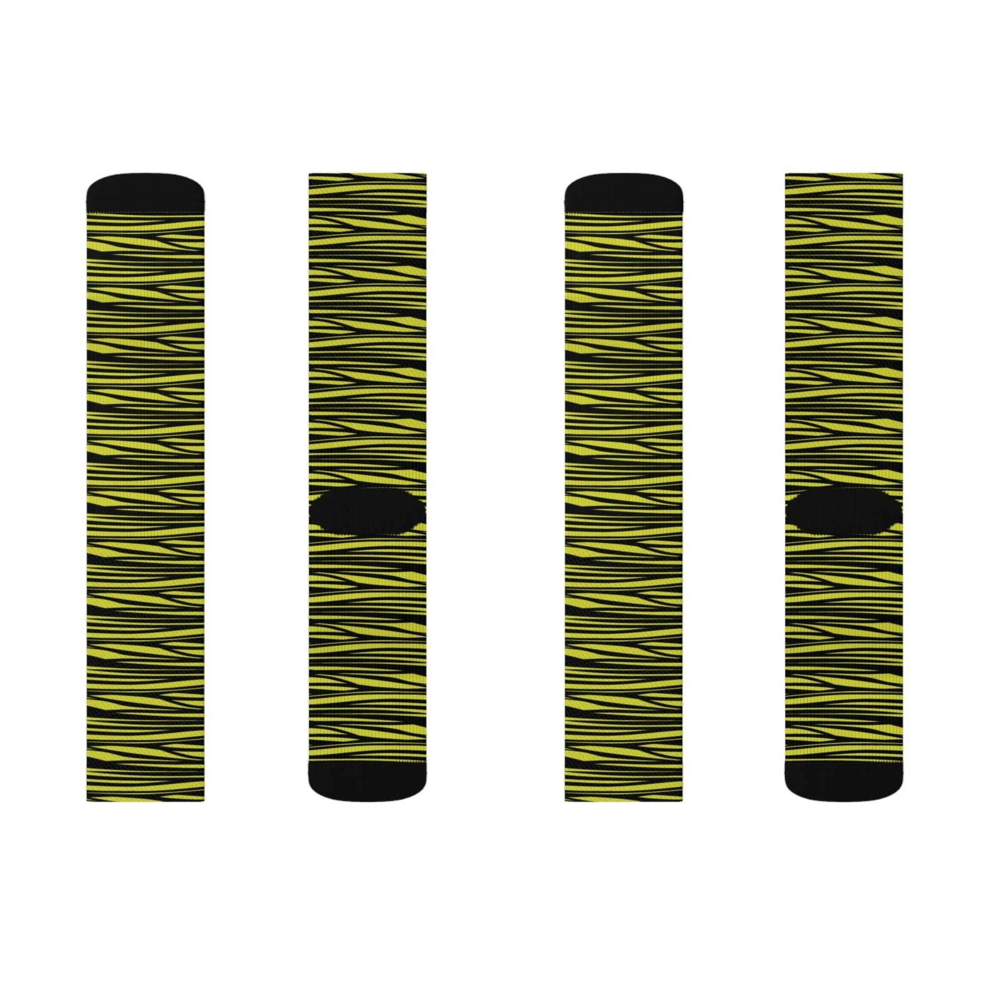 Black Yellow Sublimation Socks - Lizard Vigilante