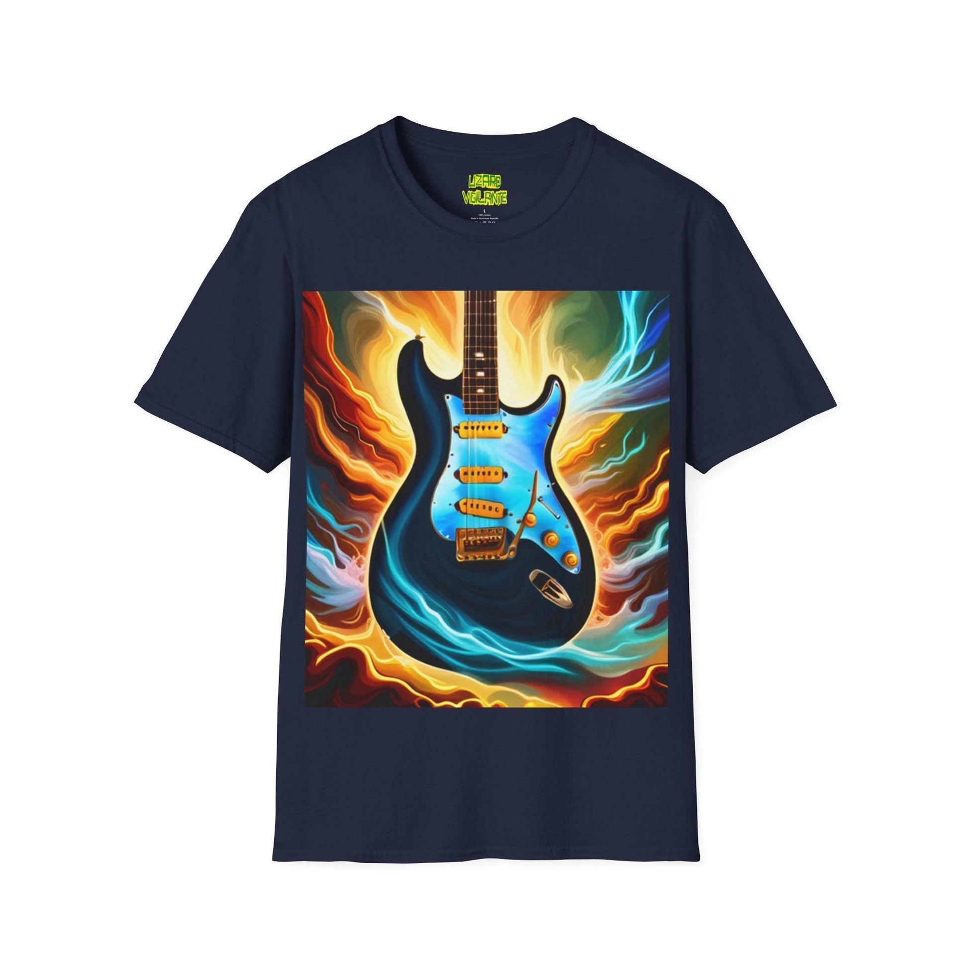 Electrical Guitar Unisex Softstyle T-Shirt - Lizard Vigilante