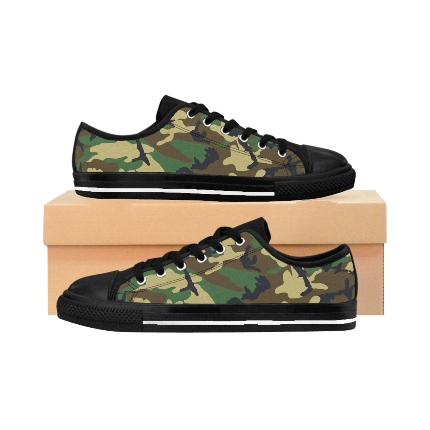 Green Black Camo Women's Sneakers - Lizard Vigilante