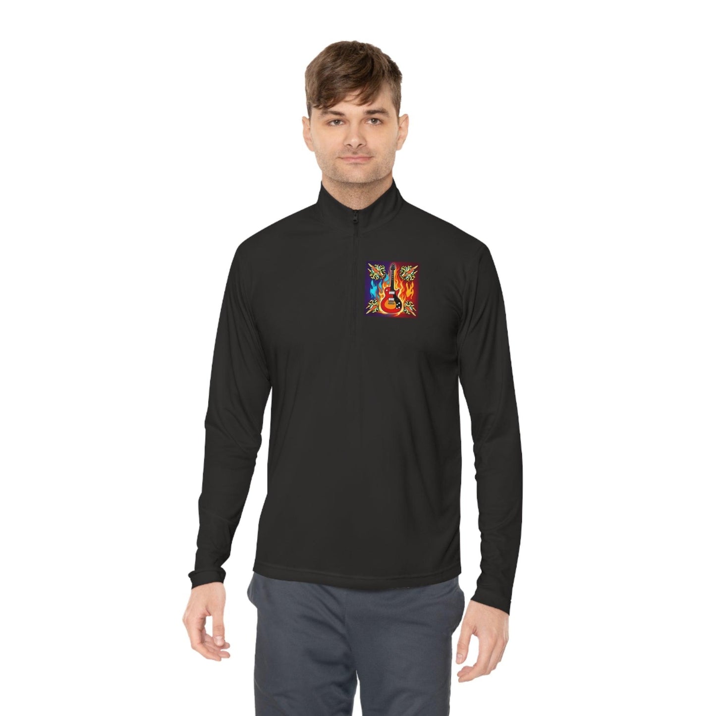 Flaming Axe Unisex Quarter-Zip Pullover - Lizard Vigilante