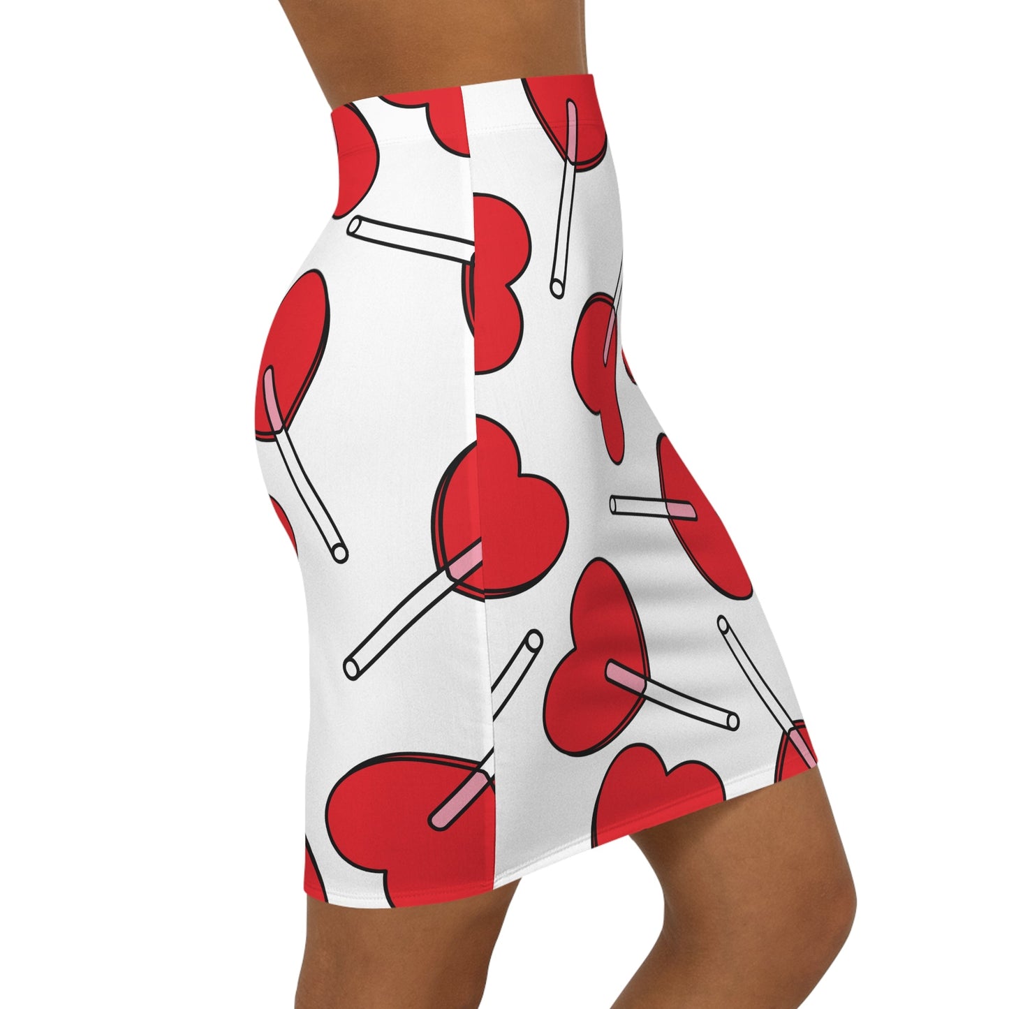 Valentine’s Day Hearts Lollipops Women's Mini Skirt (AOP) - Lizard Vigilante
