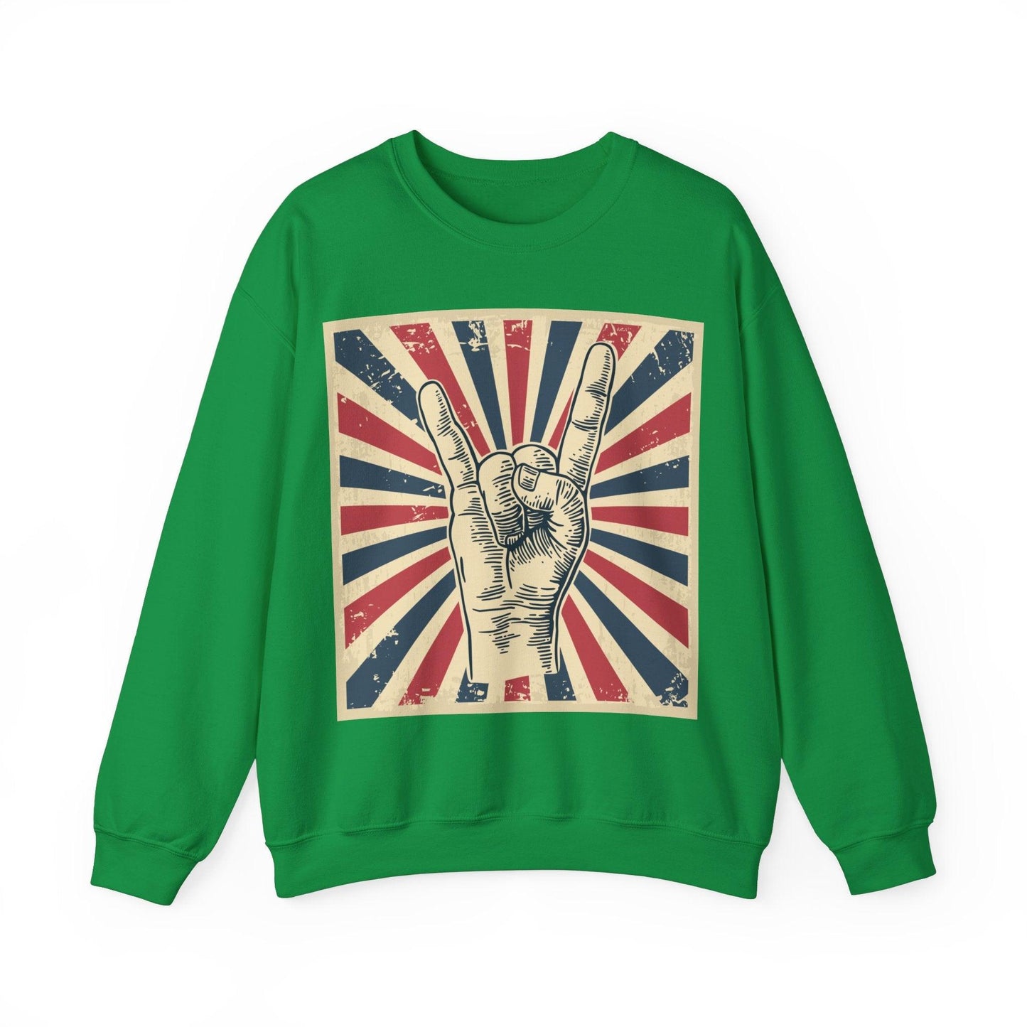 Patriotic Rock On Unisex Heavy Blend™ Crewneck Sweatshirt - Lizard Vigilante