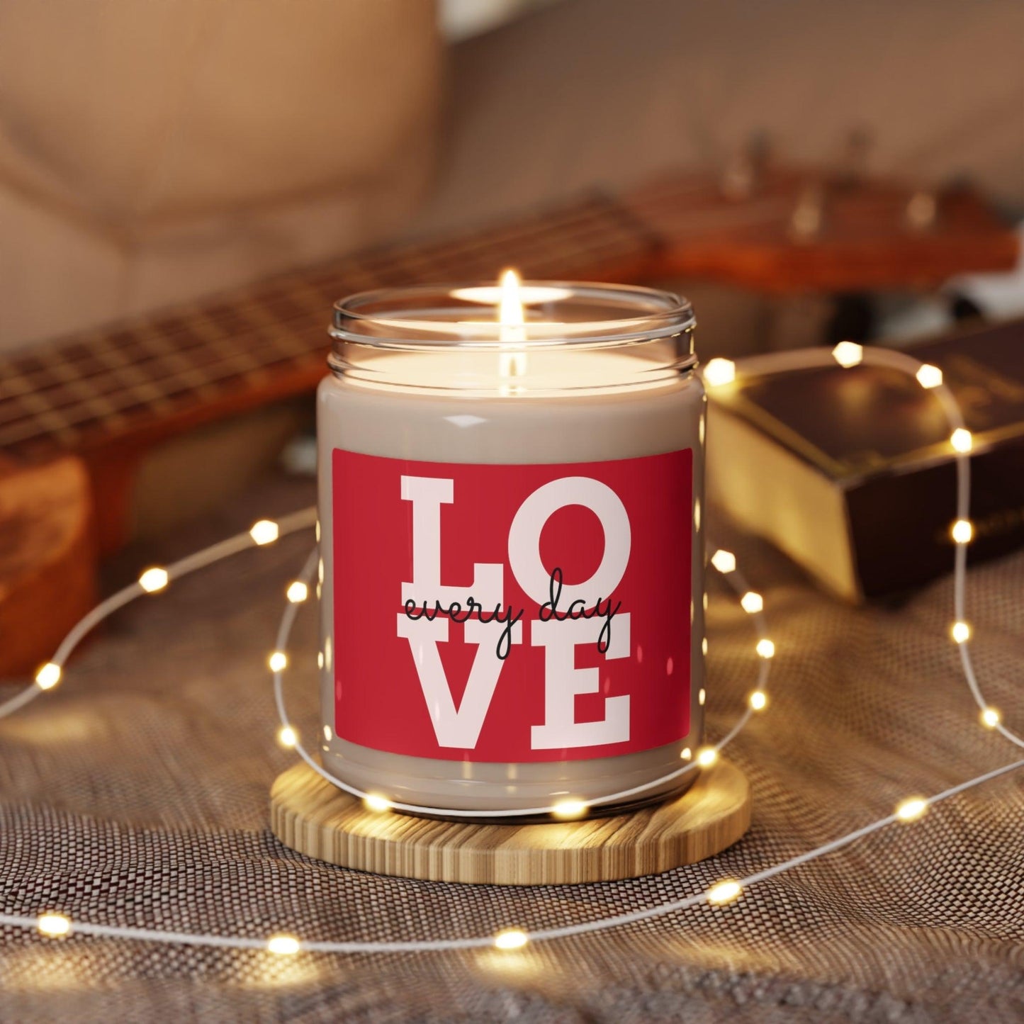 Red LOVE every day Valentine’s Day Scented Soy Candle, 9oz - Lizard Vigilante