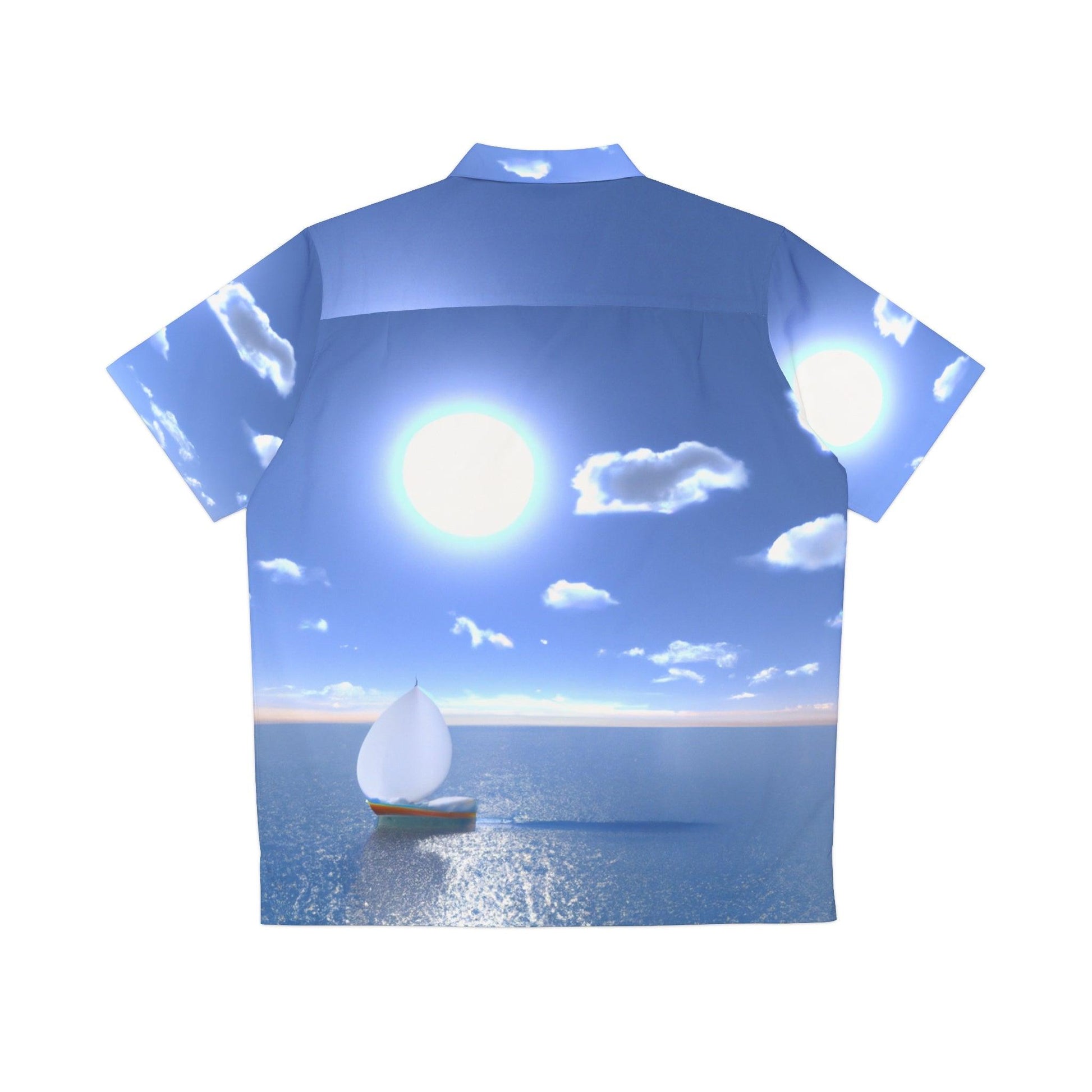 Sailing Into Sunny Bleu Sky Men's Hawaiian Shirt (AOP) - Lizard Vigilante