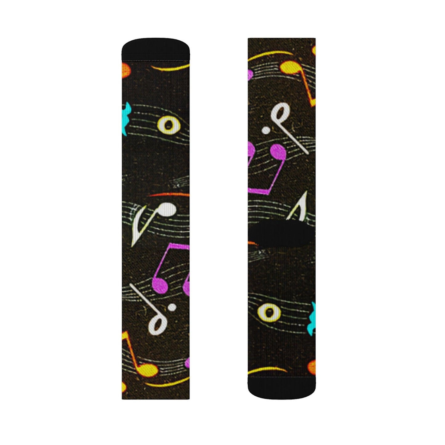 Musical Notes Sublimation Socks - Lizard Vigilante