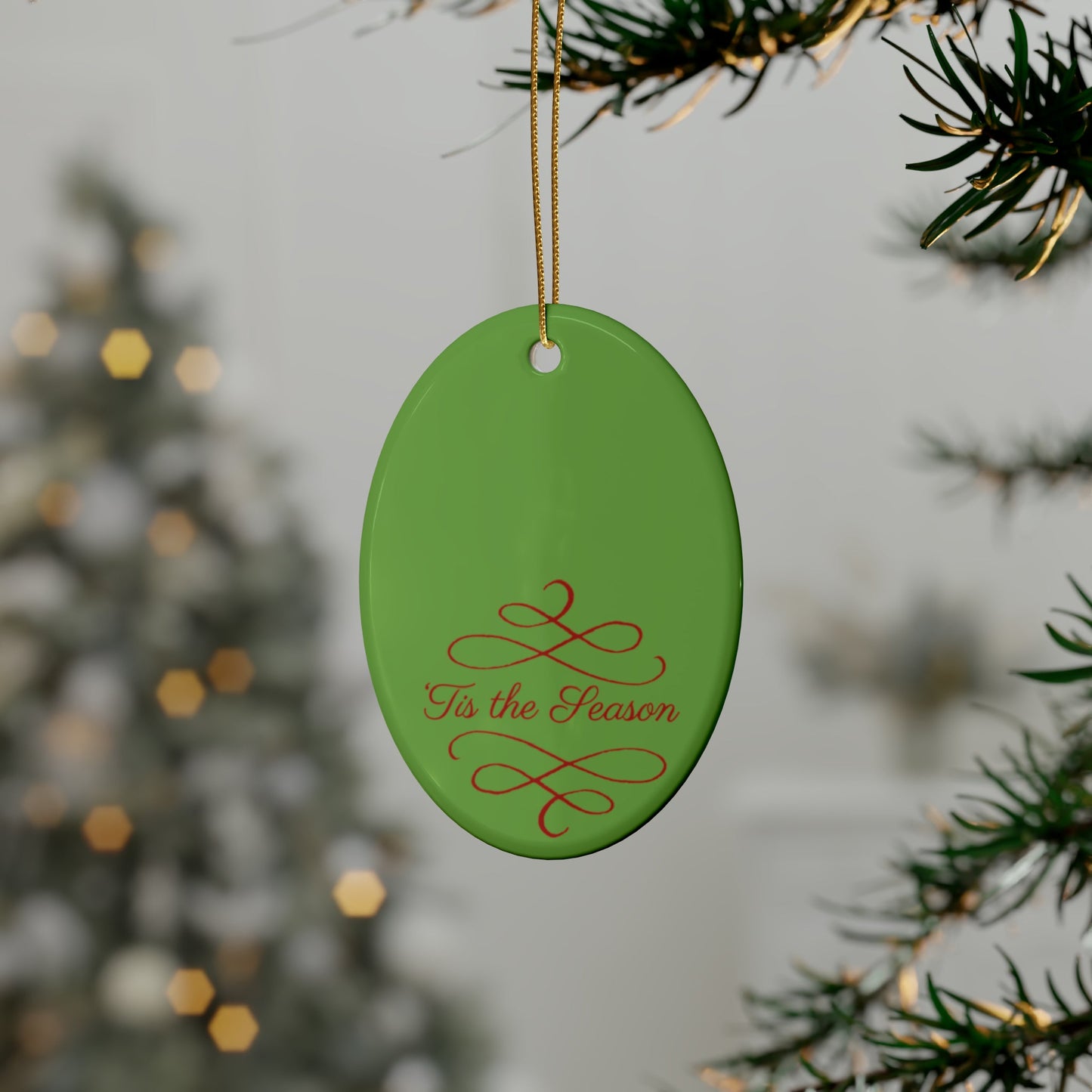 Tis The Season Christmas Tree Ceramic Ornaments (1pcs, 5pcs, 10pcs, 20pcs) - Lizard Vigilante