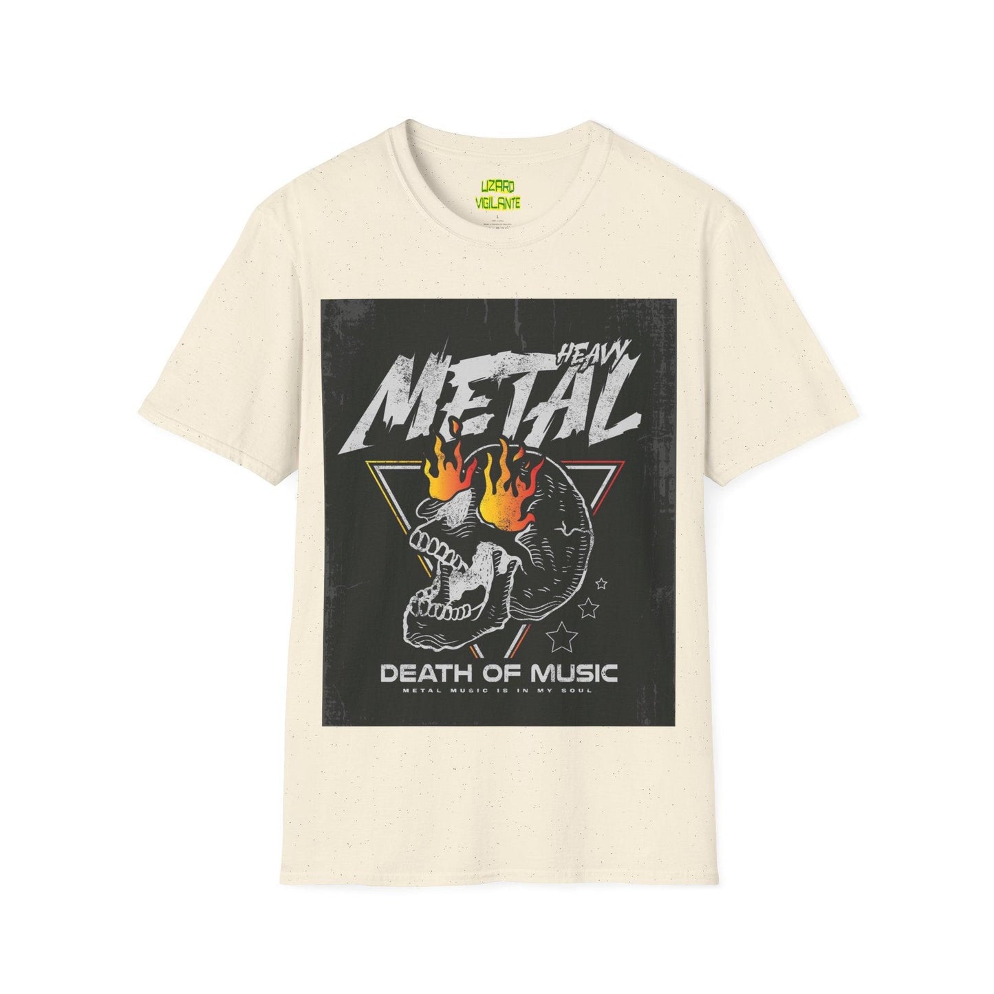 Heavy Metal Death Of Music Unisex Softstyle T-Shirt - Lizard Vigilante