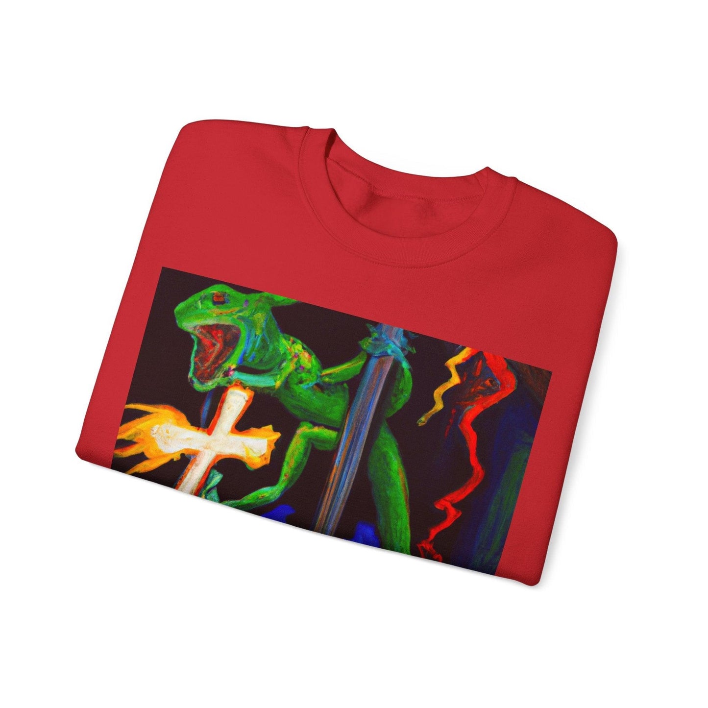 Lizard Vigilante Lightning Cross Unisex Heavy Blend™ Crewneck Sweatshirt - Lizard Vigilante