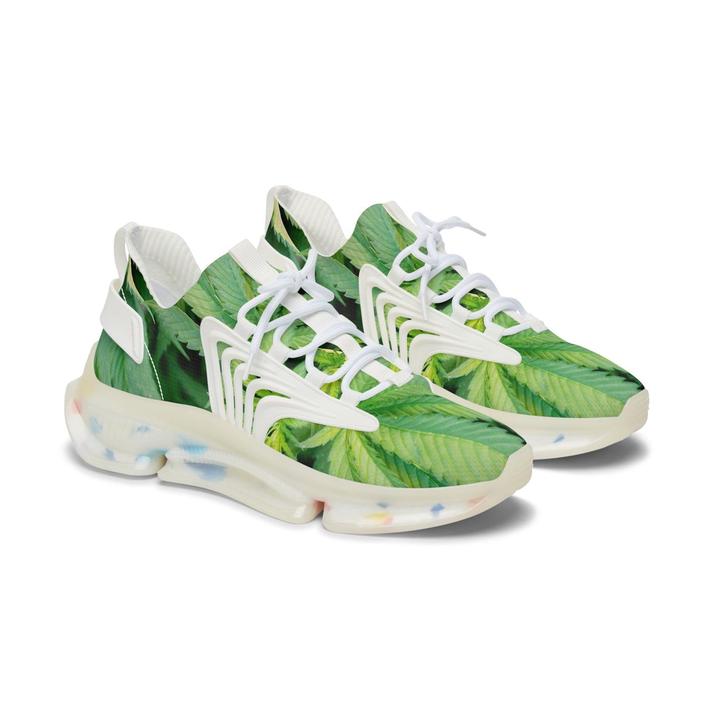 Women's Weed Leaves Mesh Sneakers - Premium Shoes from Printify - Just $67.69! Shop now at Lizard Vigilante