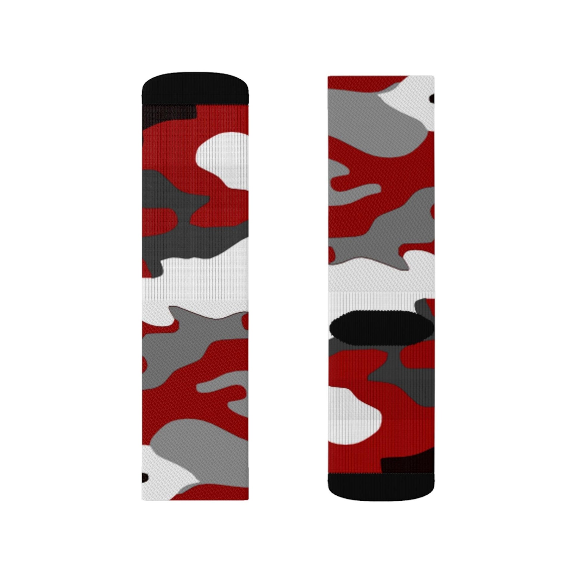 Red Black Grey White Sublimation Socks - Lizard Vigilante