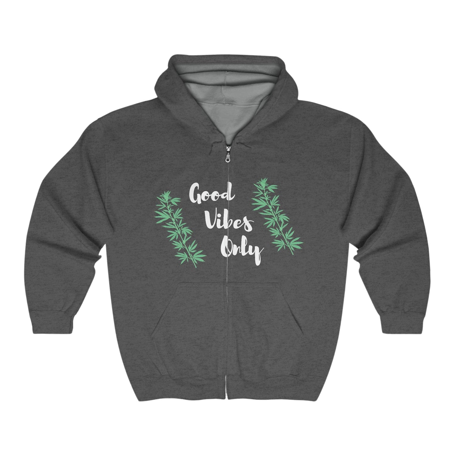 Good Vibes Only Women's Weed Zip Up Hoodie