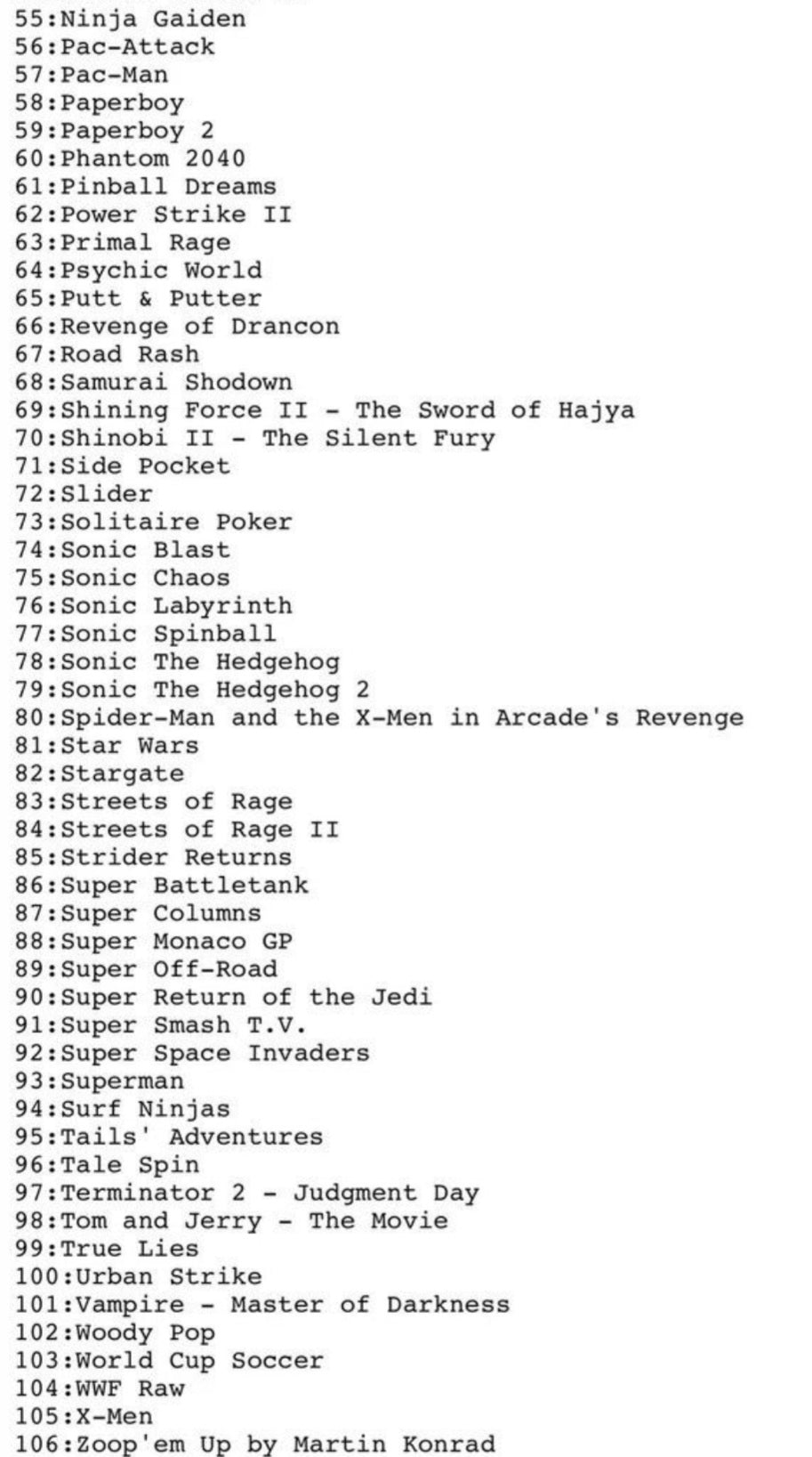 106 in 1 Sega Genesis Mega Drive GBA Video Game Cartridge