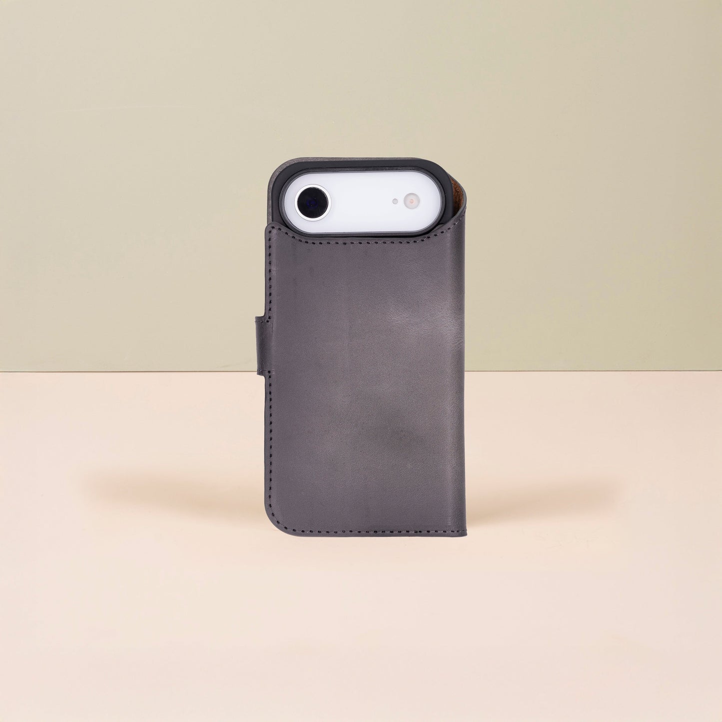 Premium Leather iPhone Air Wallet Case – Gray - Austin