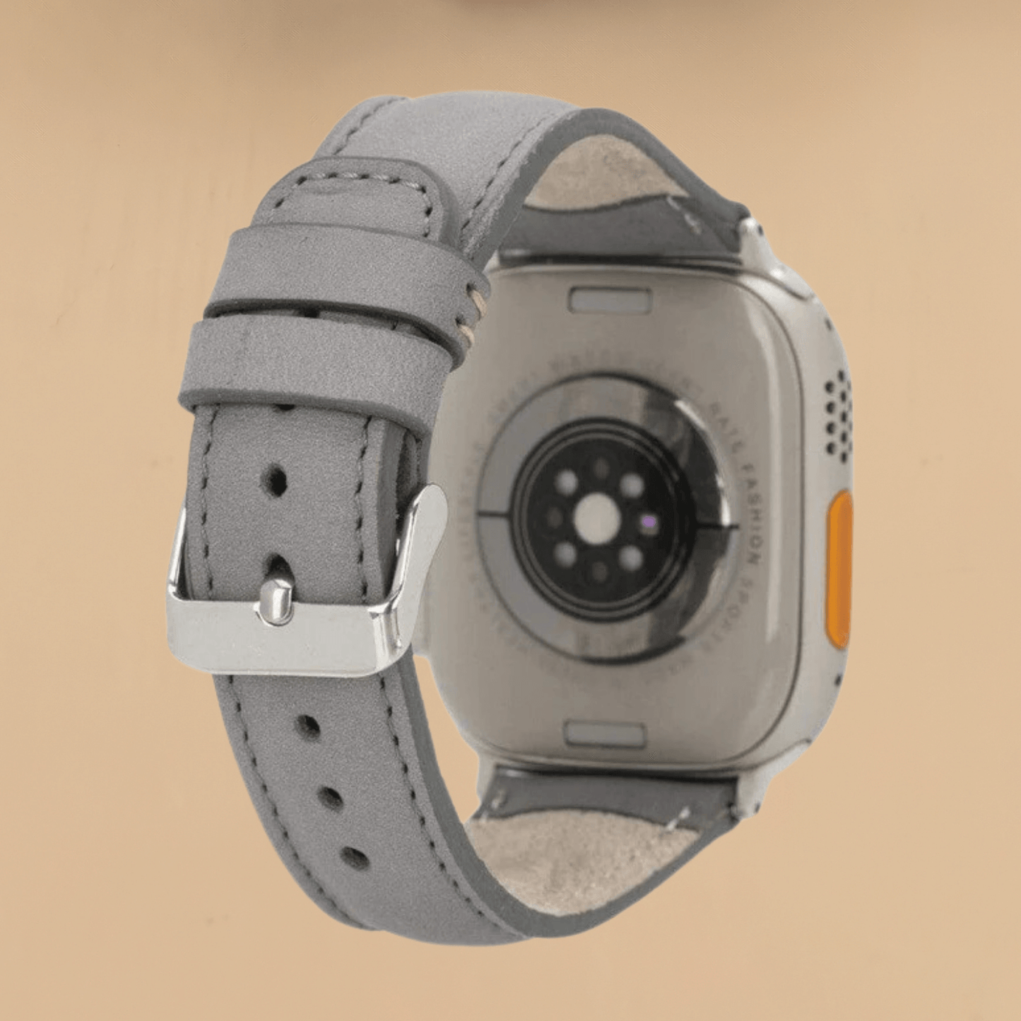 Apple Watch Grey Leather Strap - Boston