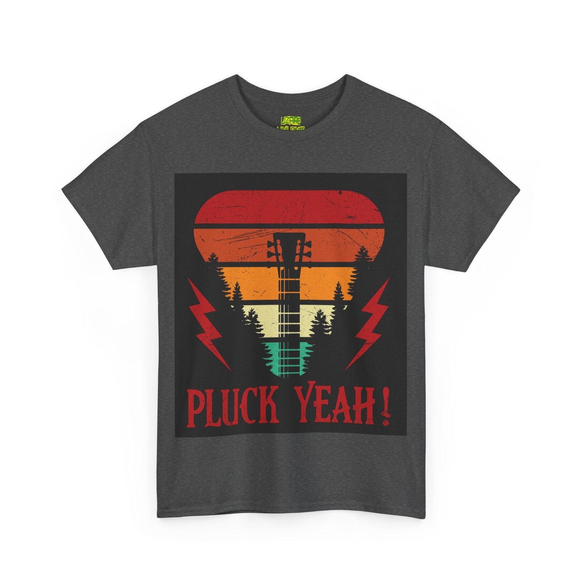 Pluck Yeah! Guitar Neck Unisex Heavy Cotton Tee - Lizard Vigilante