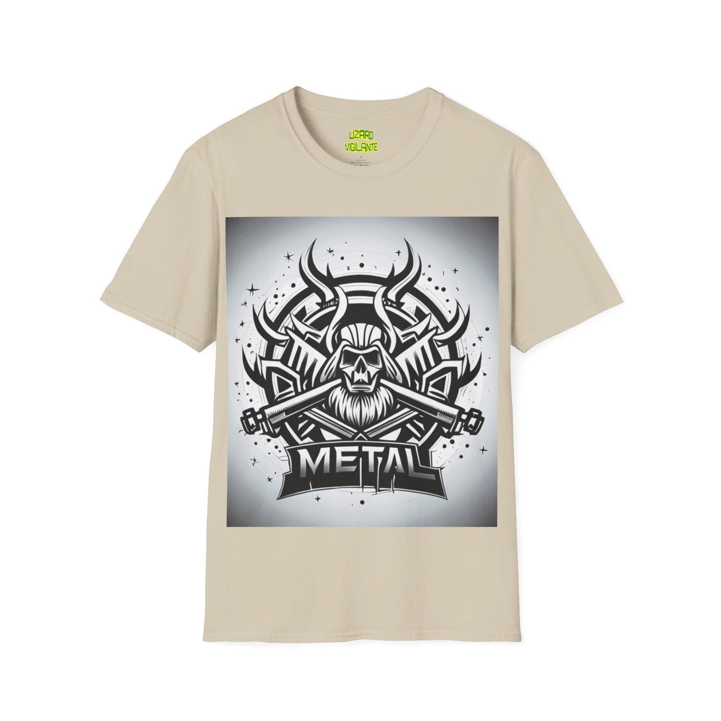 METAL Silver Unisex Softstyle T-Shirt - Lizard Vigilante