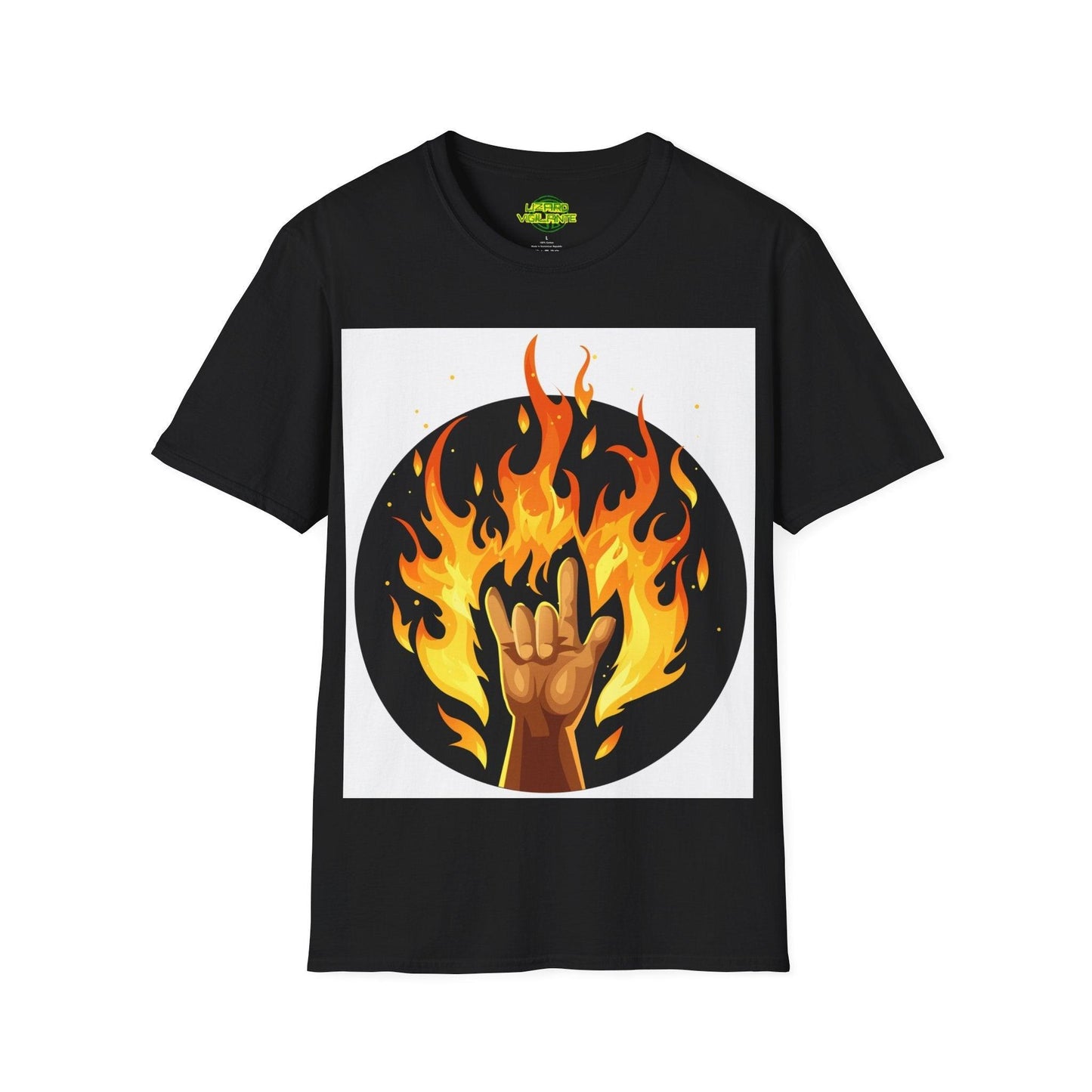 Rock On Fire Unisex Softstyle T-Shirt - Lizard Vigilante