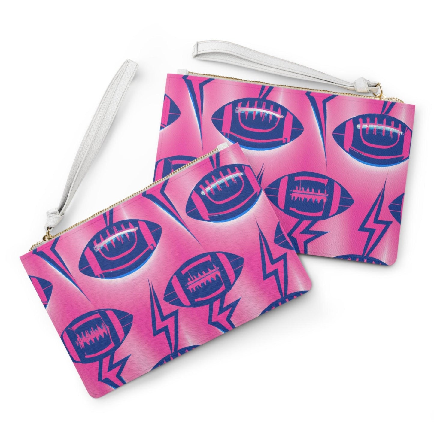 Pink Lightning American Football Clutch Bag - Lizard Vigilante