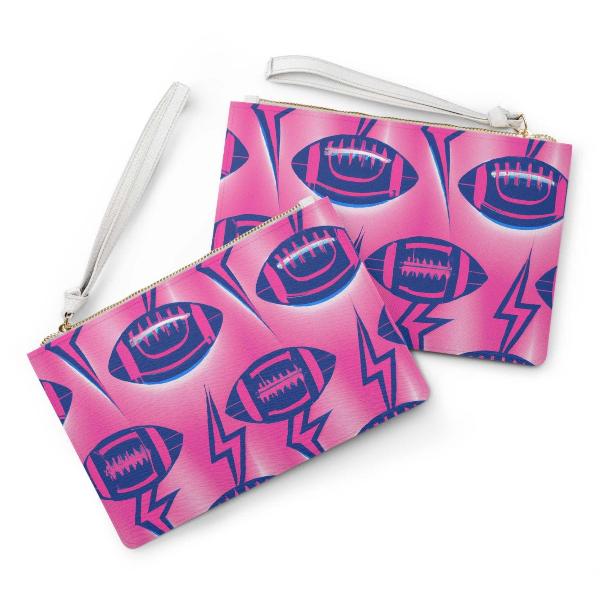 Pink Lightning American Football Clutch Bag - Lizard Vigilante